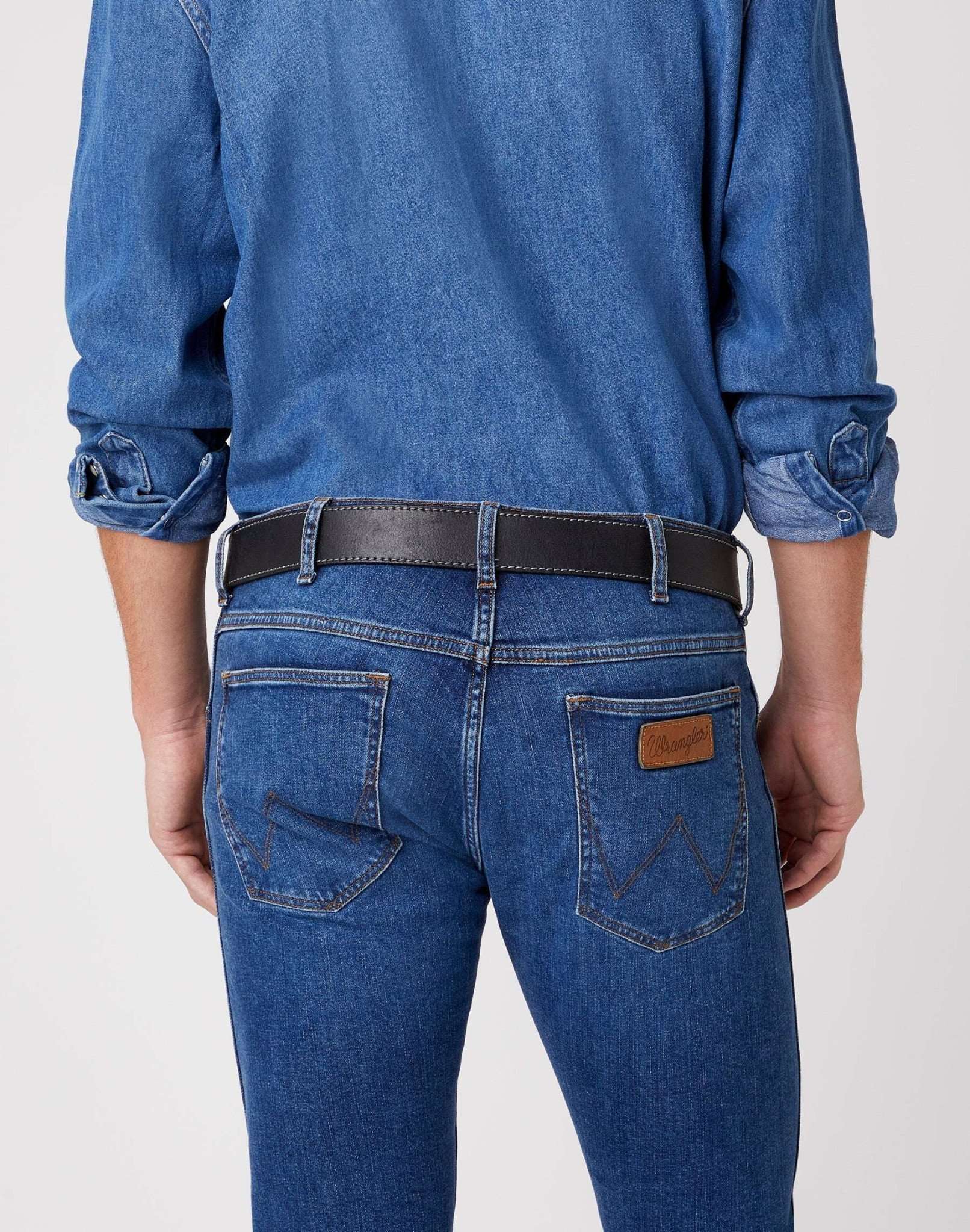 Stitched Belt in Black Ceinture Wrangler