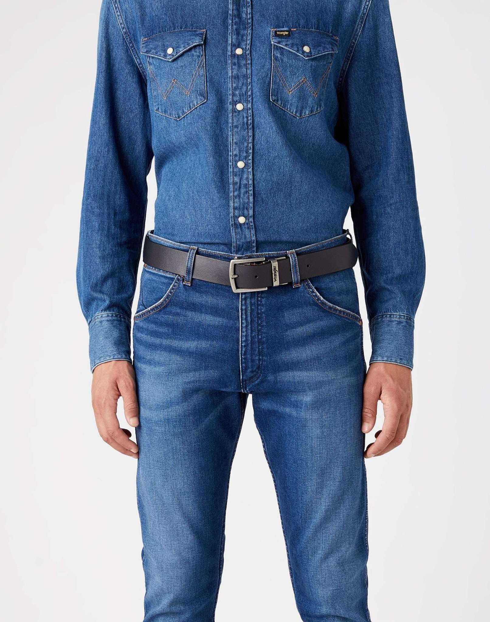 2Sided Belt in Black Ceinture Wrangler