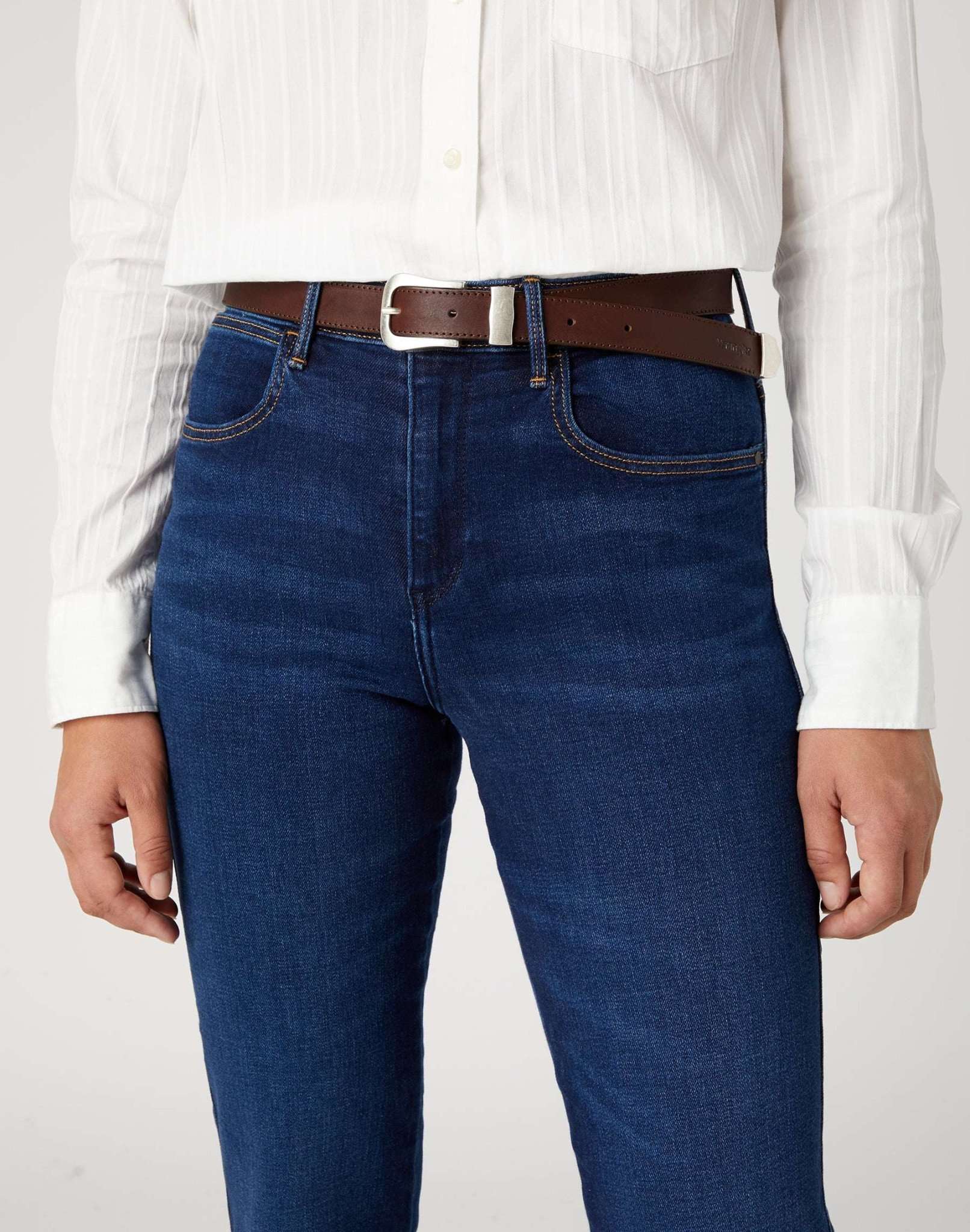 Leather Belt in Brown Ceinture Wrangler