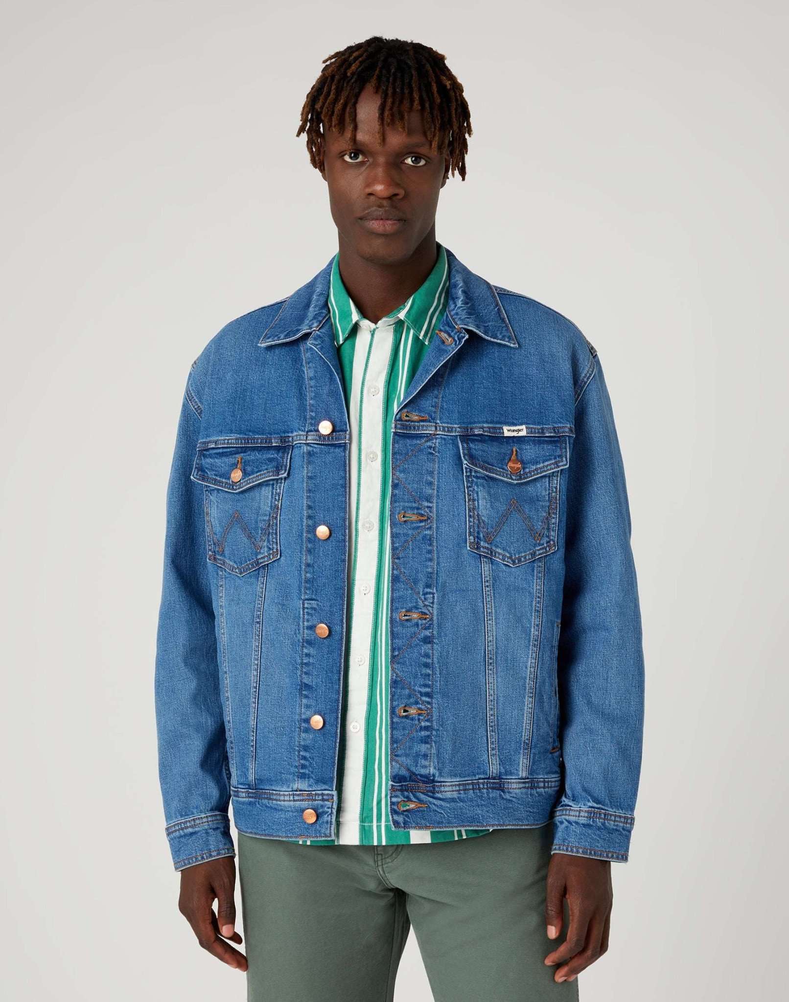 Anti Fit Jacket in Blue Eyes Blue Vestes Wrangler