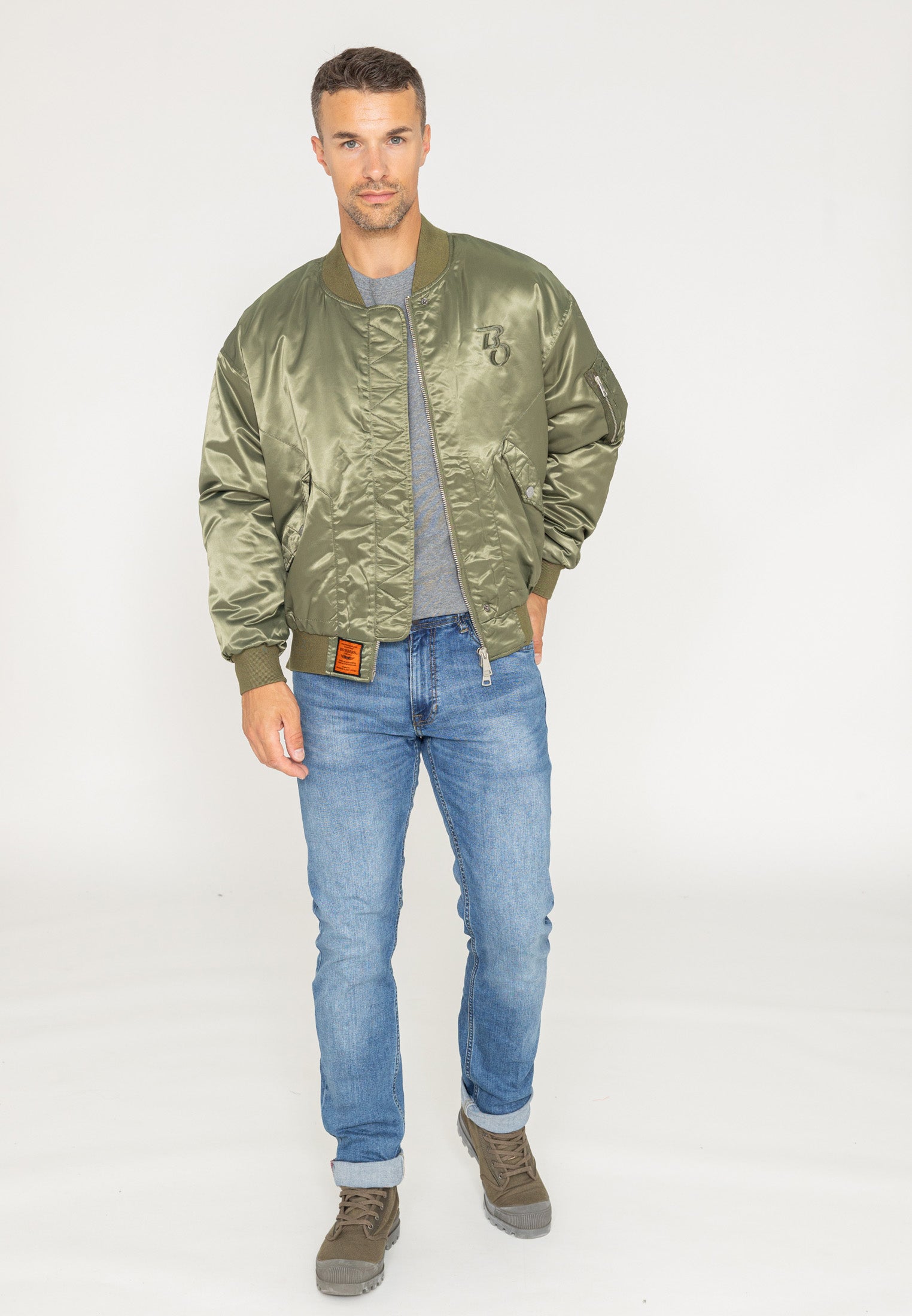 Bombardier Wavy U à Kaki Vestes Bombers Original