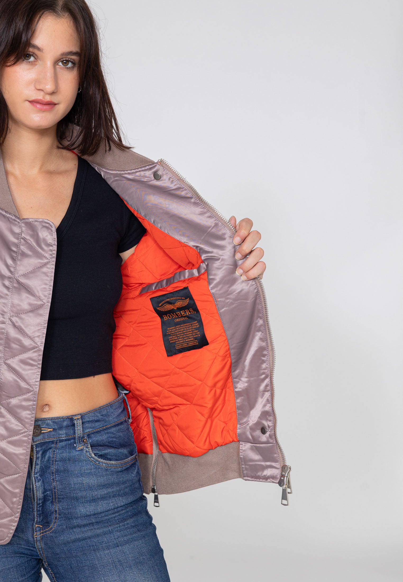 Bombardier Wavy U en rose Vestes Bombers Original