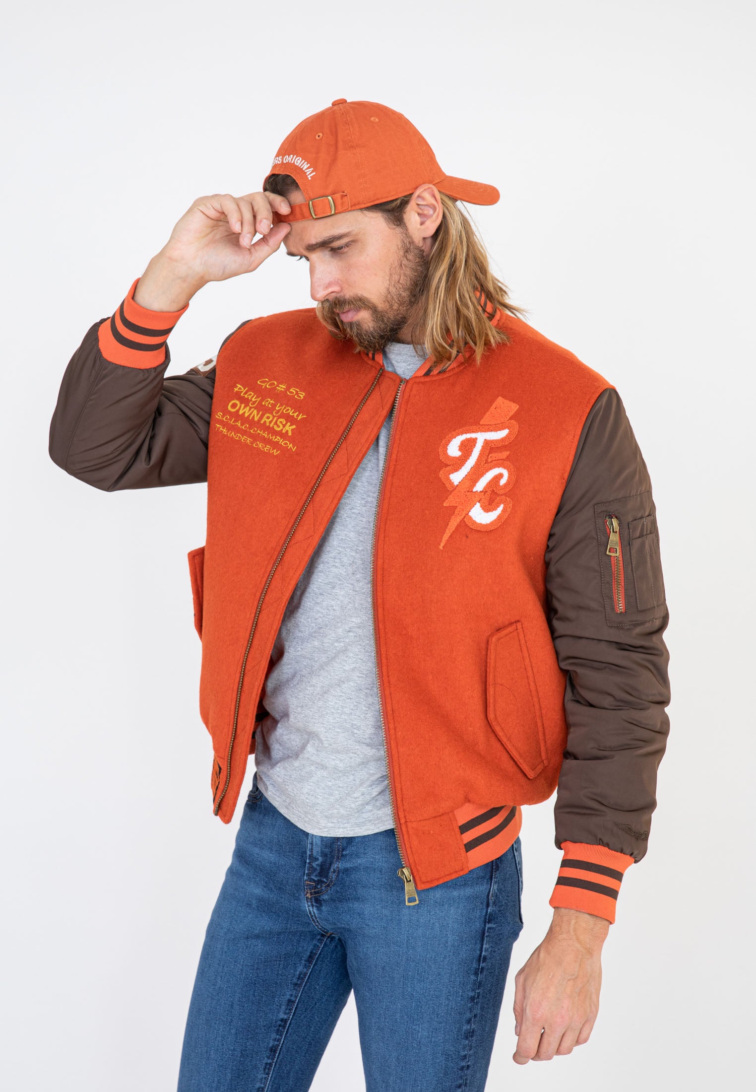 Casquette Weslake U dans Orange Caps Bombers Original