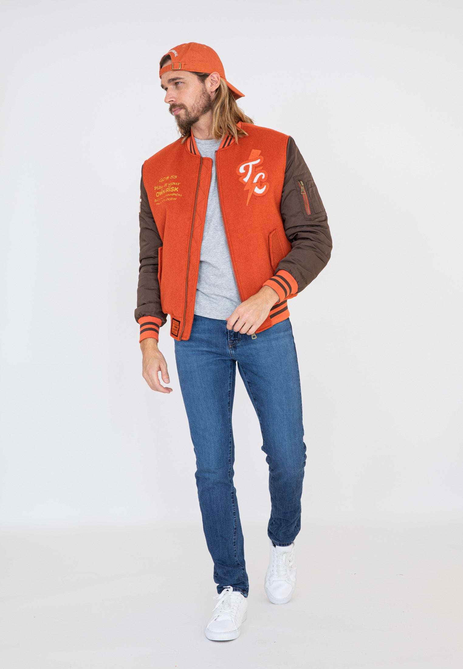 Casquette Weslake U dans Orange Caps Bombers Original