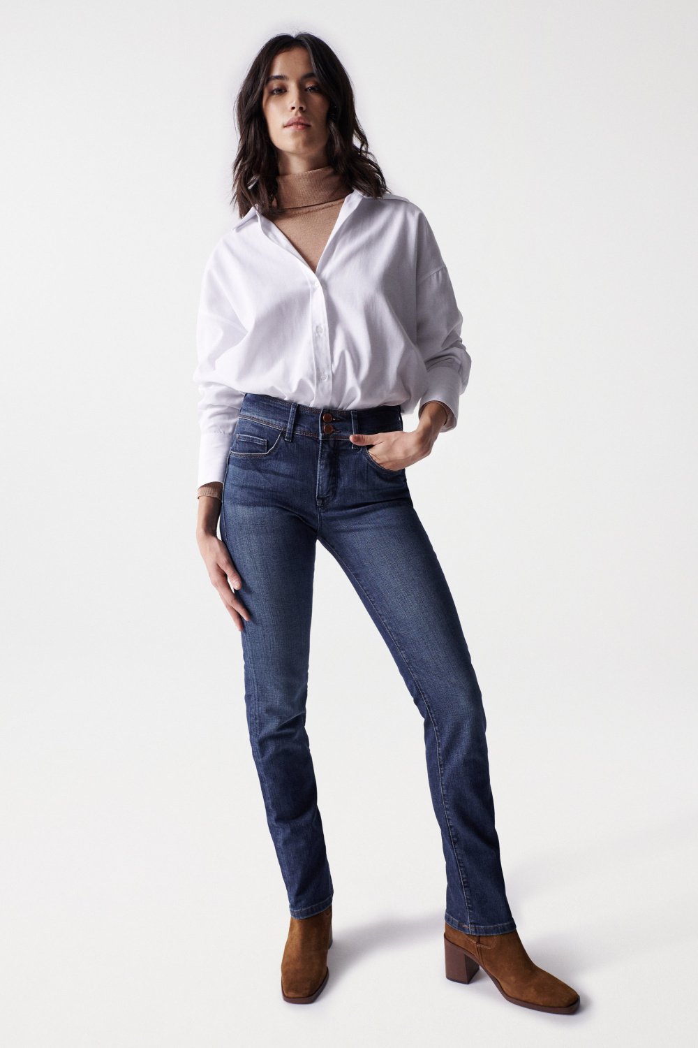Jeans Secret Slim Push-In en Medium Wash Salsa Jeans