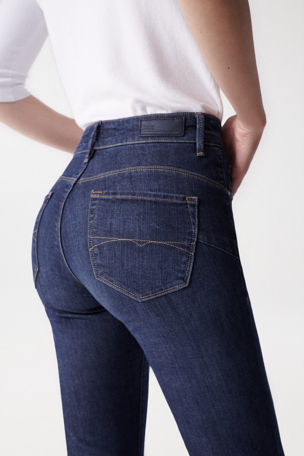 Jeans Glamour Flare Push-In en Dark Wash Salsa Jeans