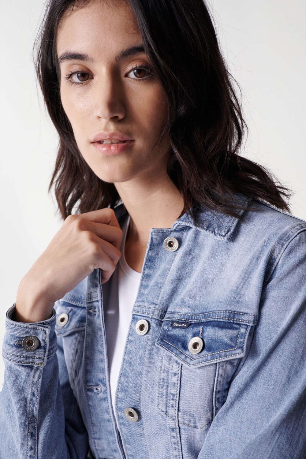 Veste Denim Trucker dans Vestes Medium Light Salsa Jeans