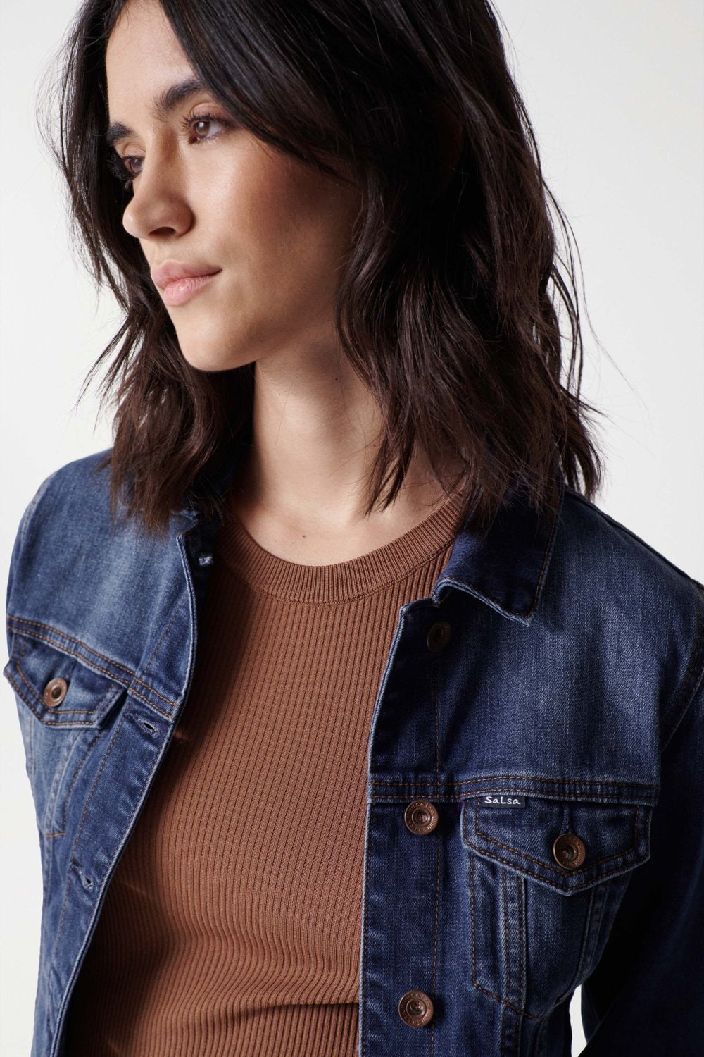 Veste de camionneur Denim dans Vestes Dark Wash Salsa Jeans