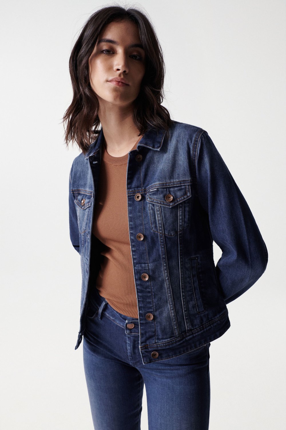 Veste de camionneur Denim dans Vestes Dark Wash Salsa Jeans