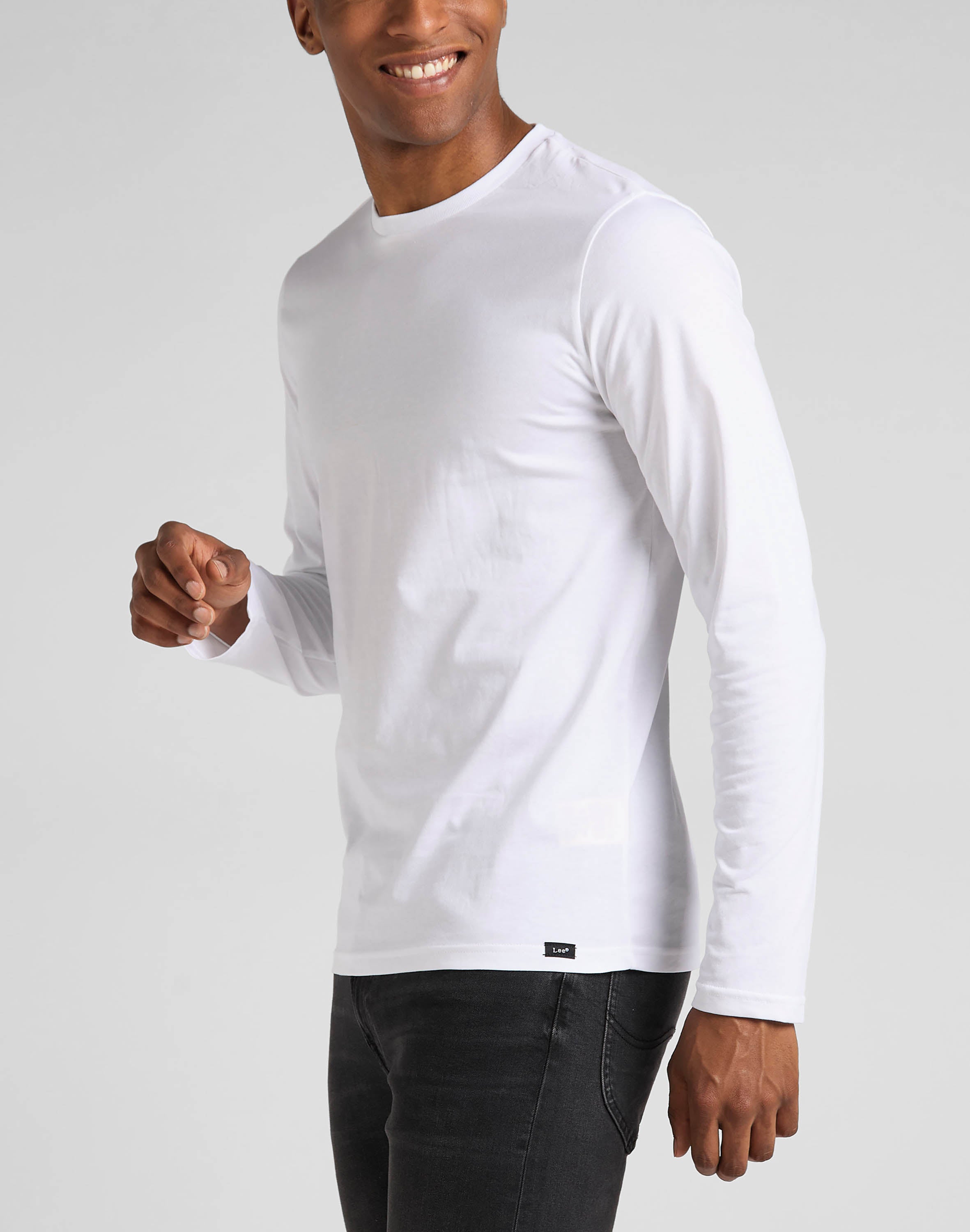 Twin Pack Crew Long Sleeve in Black/White Chemises Lee