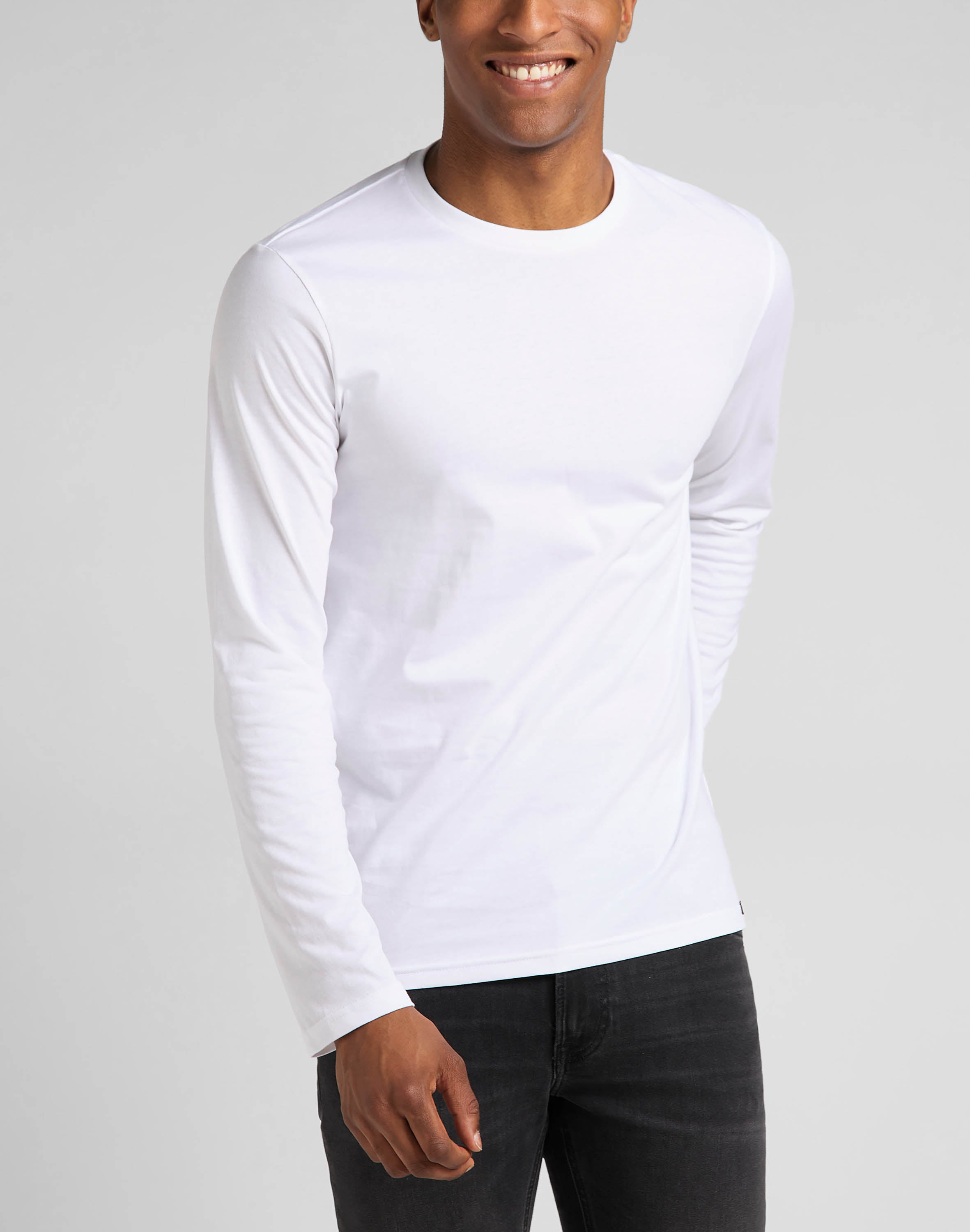 Twin Pack Crew Long Sleeve in Black/White Chemises Lee