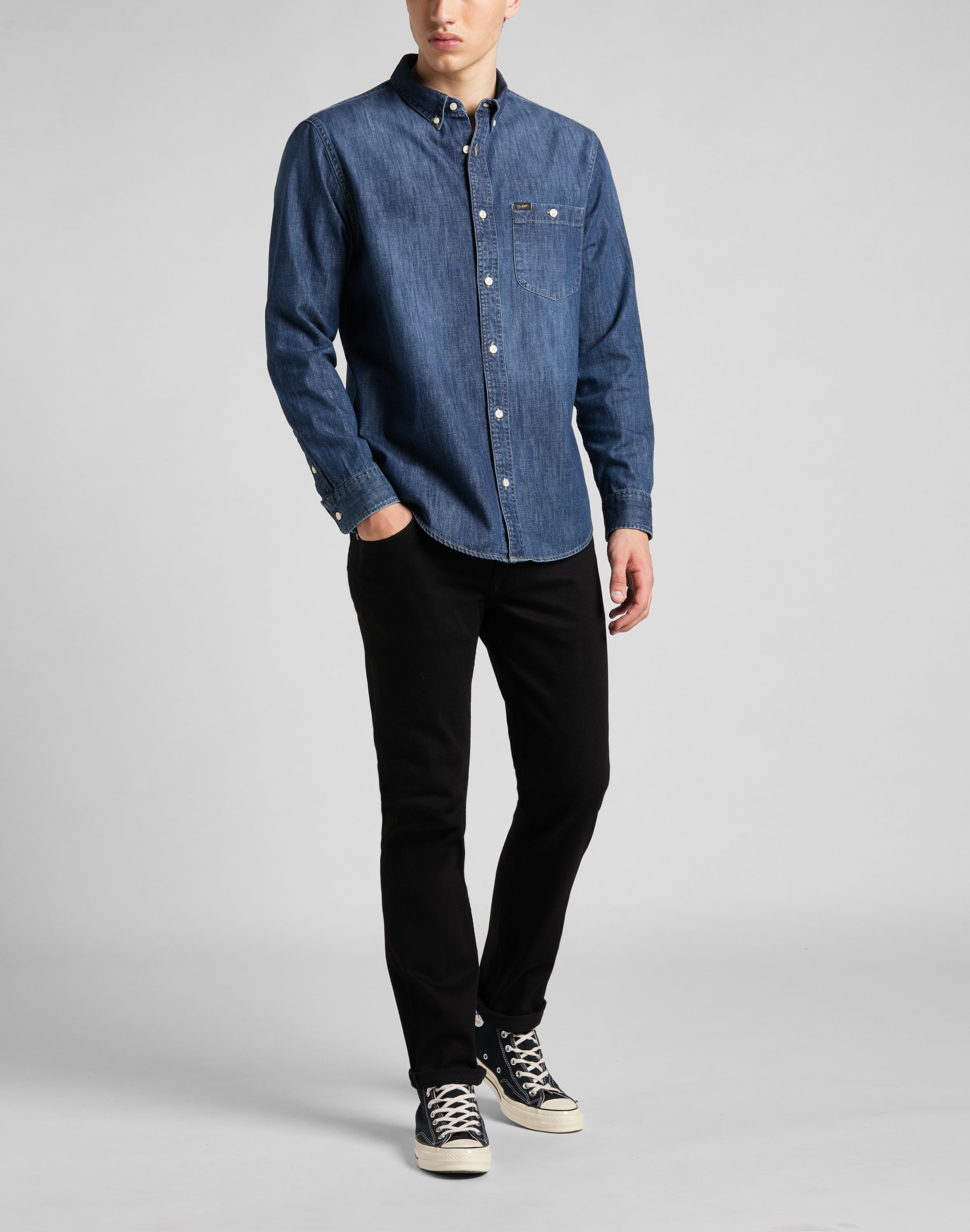 Rider en jeans Clean Black Lee