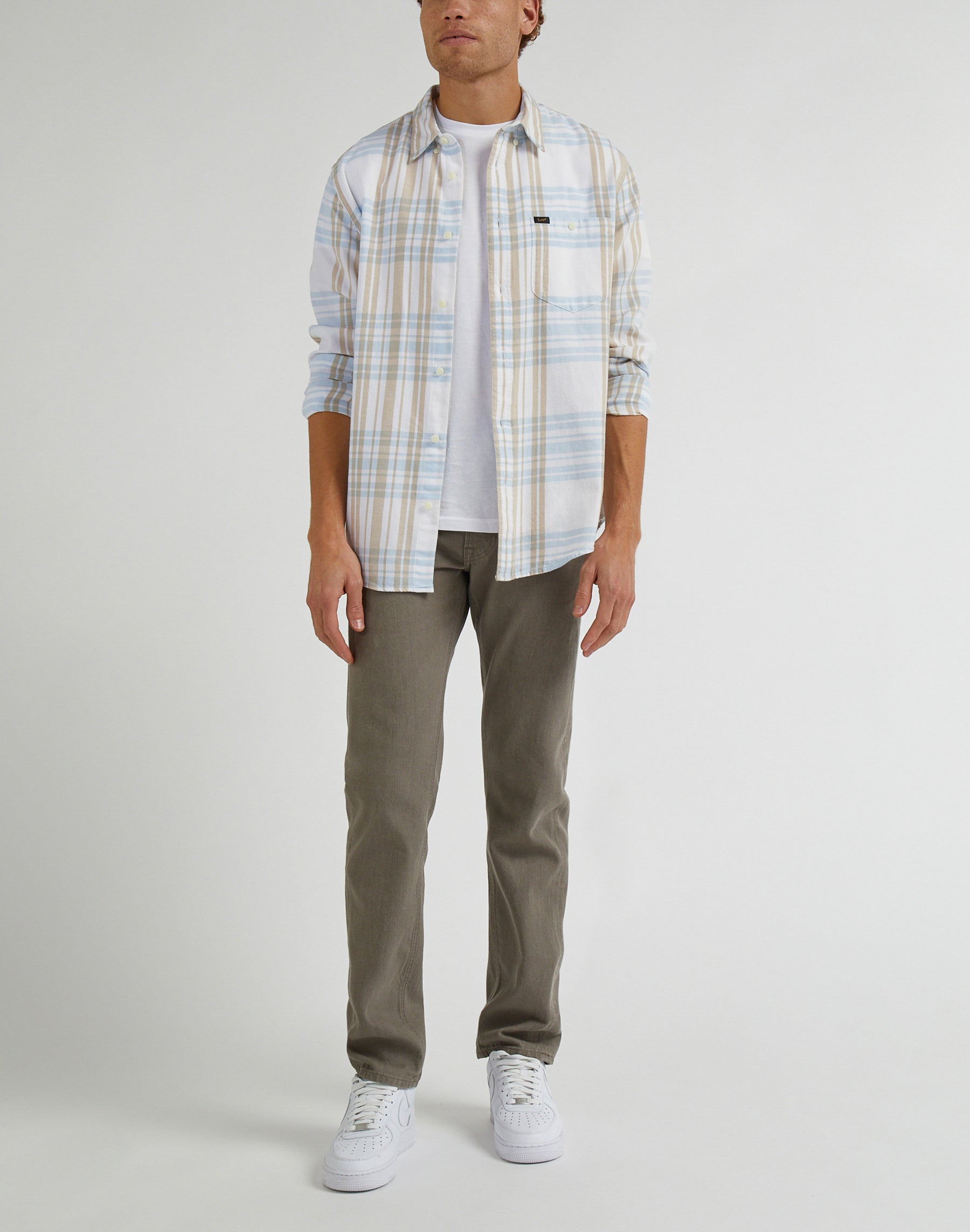 Daren Zip Fly Low Stretch in Pantalon Mushroom Lee
