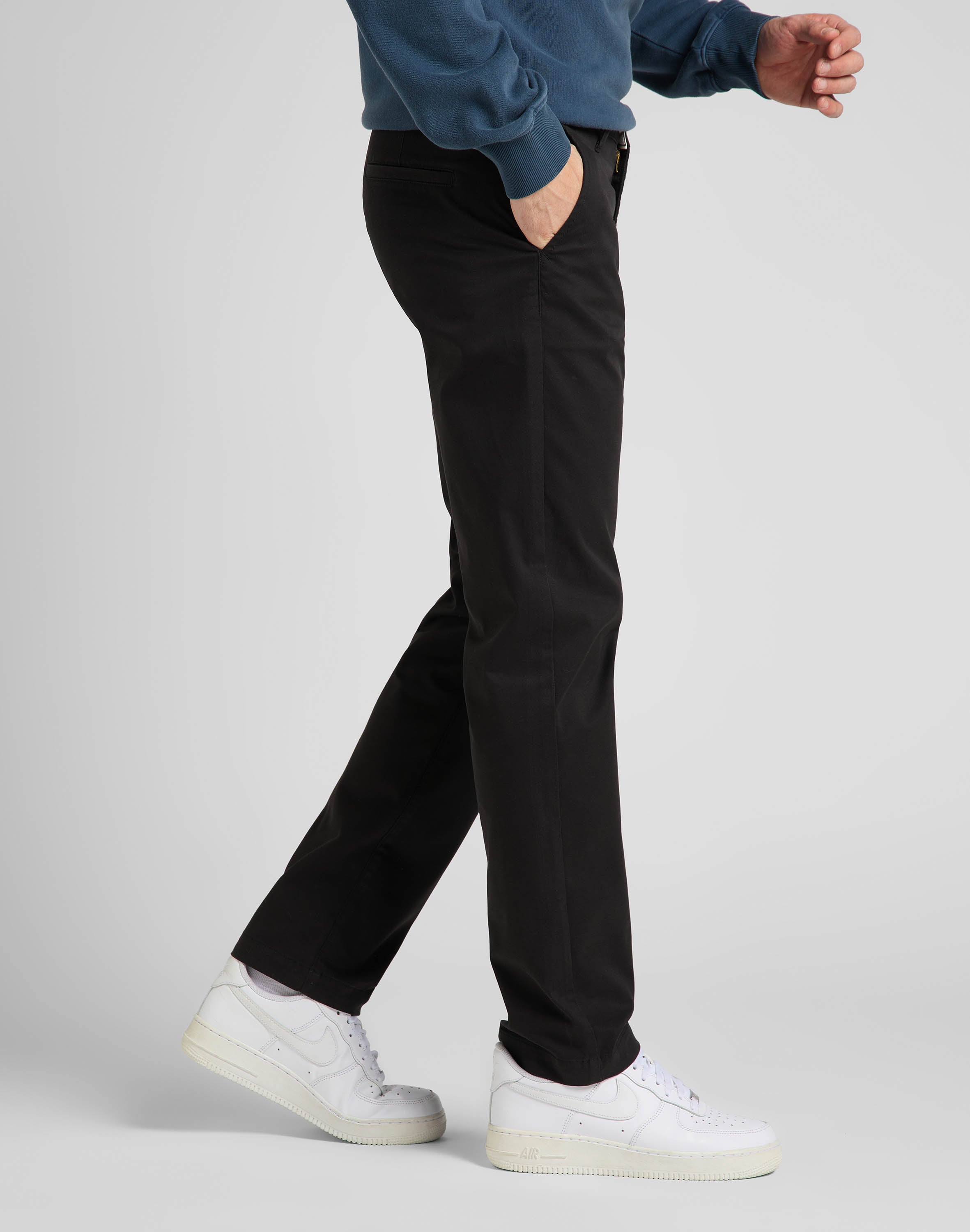 Regular Chino in Black Pantalon Lee