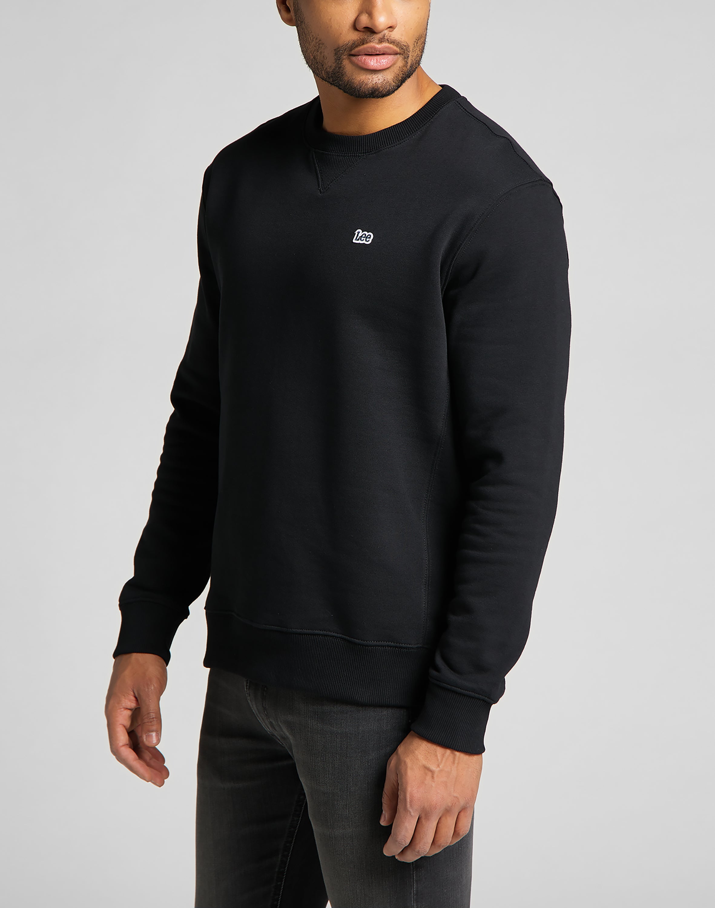 Sweat-shirt ras du cou Plain à Noir Sweatshirts Lee