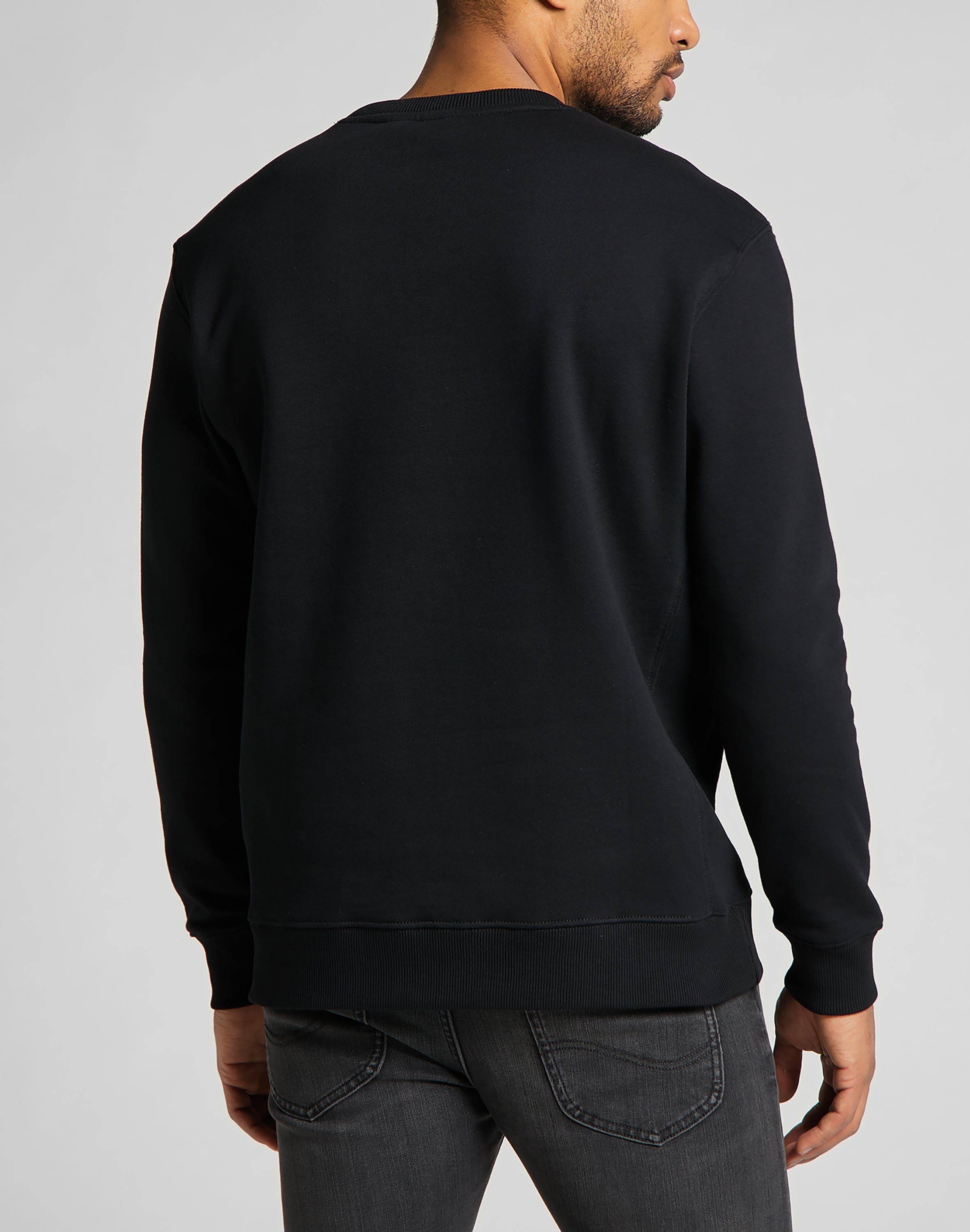 Sweat-shirt ras du cou Plain à Noir Sweatshirts Lee