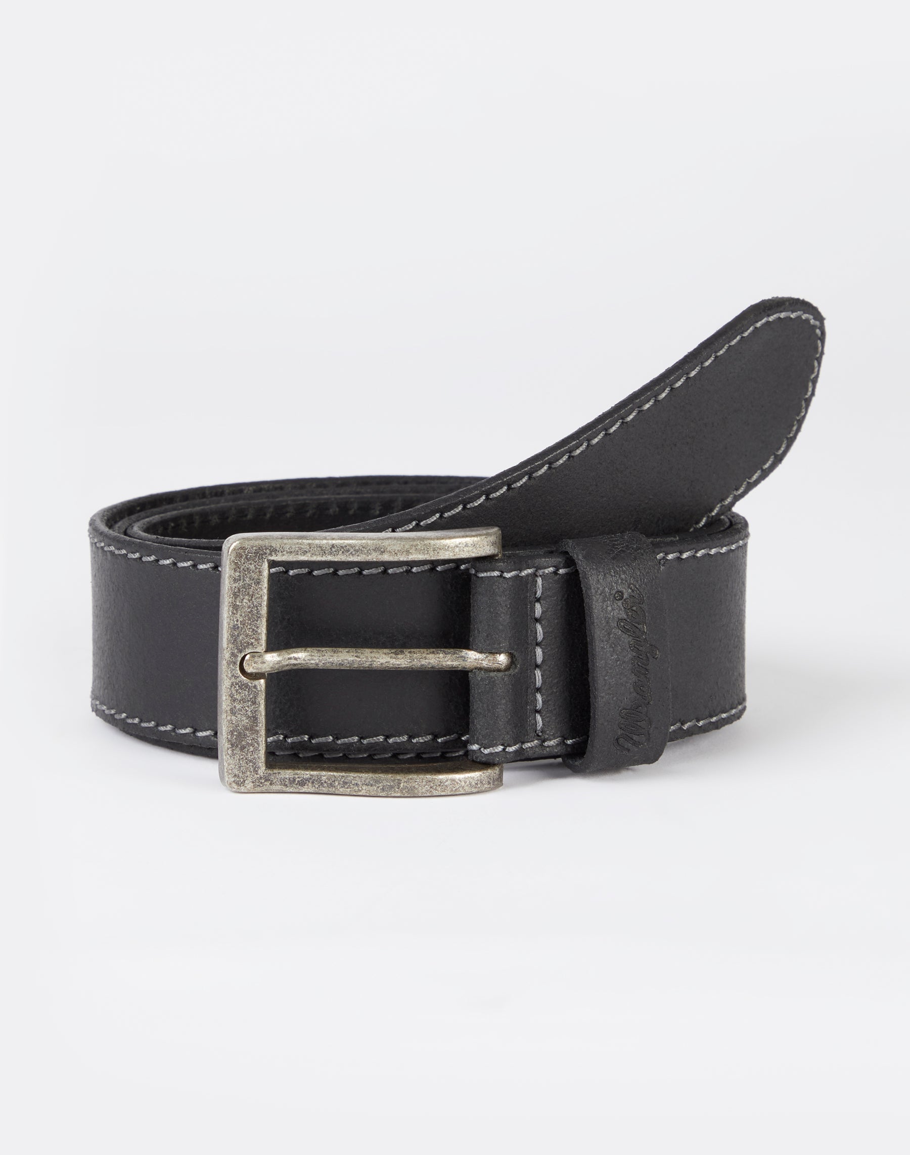 Stitched Belt in Black Ceinture Wrangler