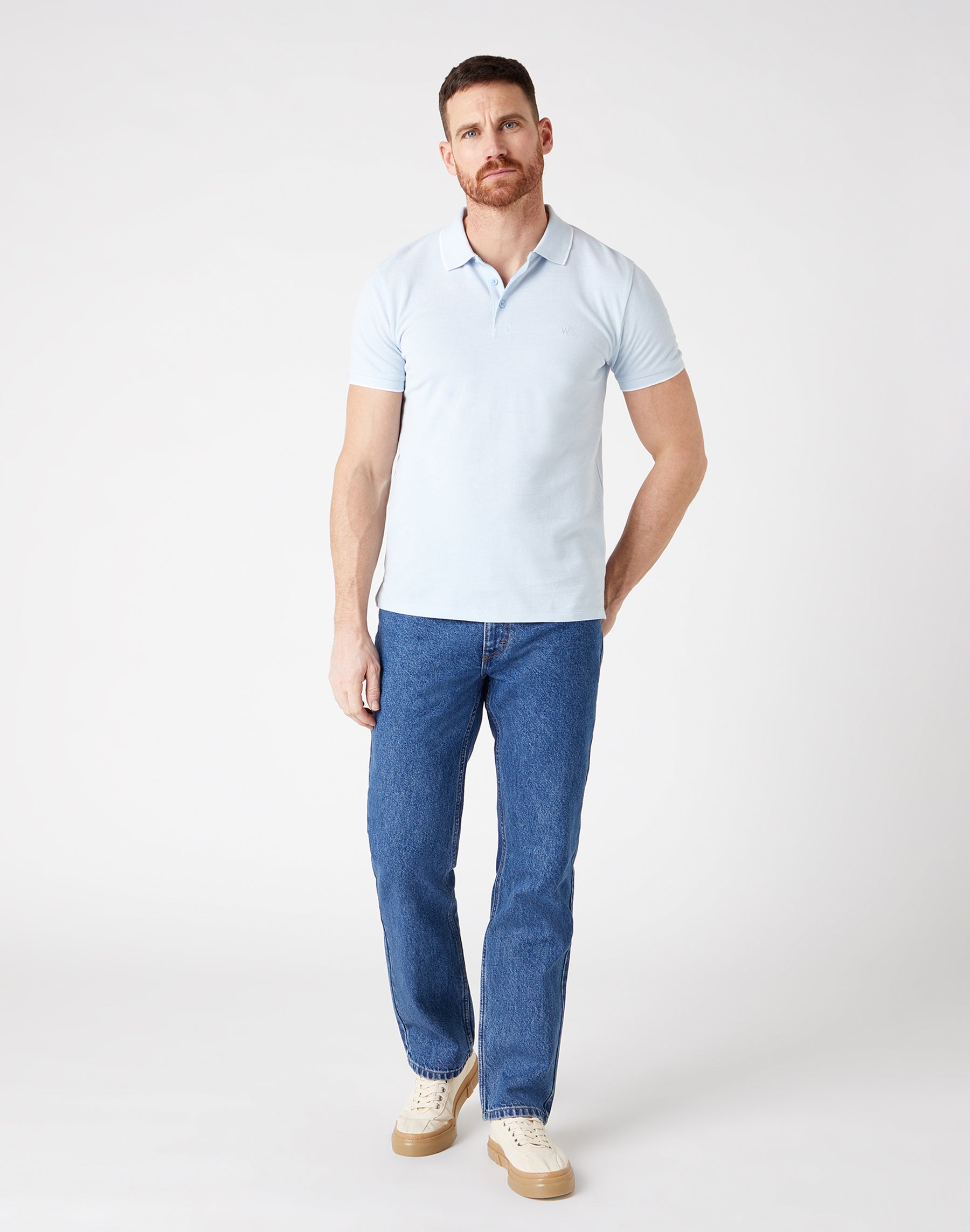Straight Non Stretch en jeans moyennement stonewash Wrangler