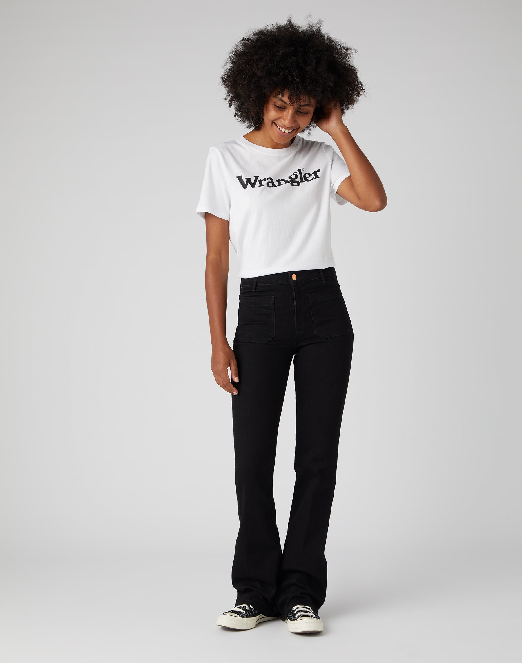 Flare en jean rétro noir Wrangler