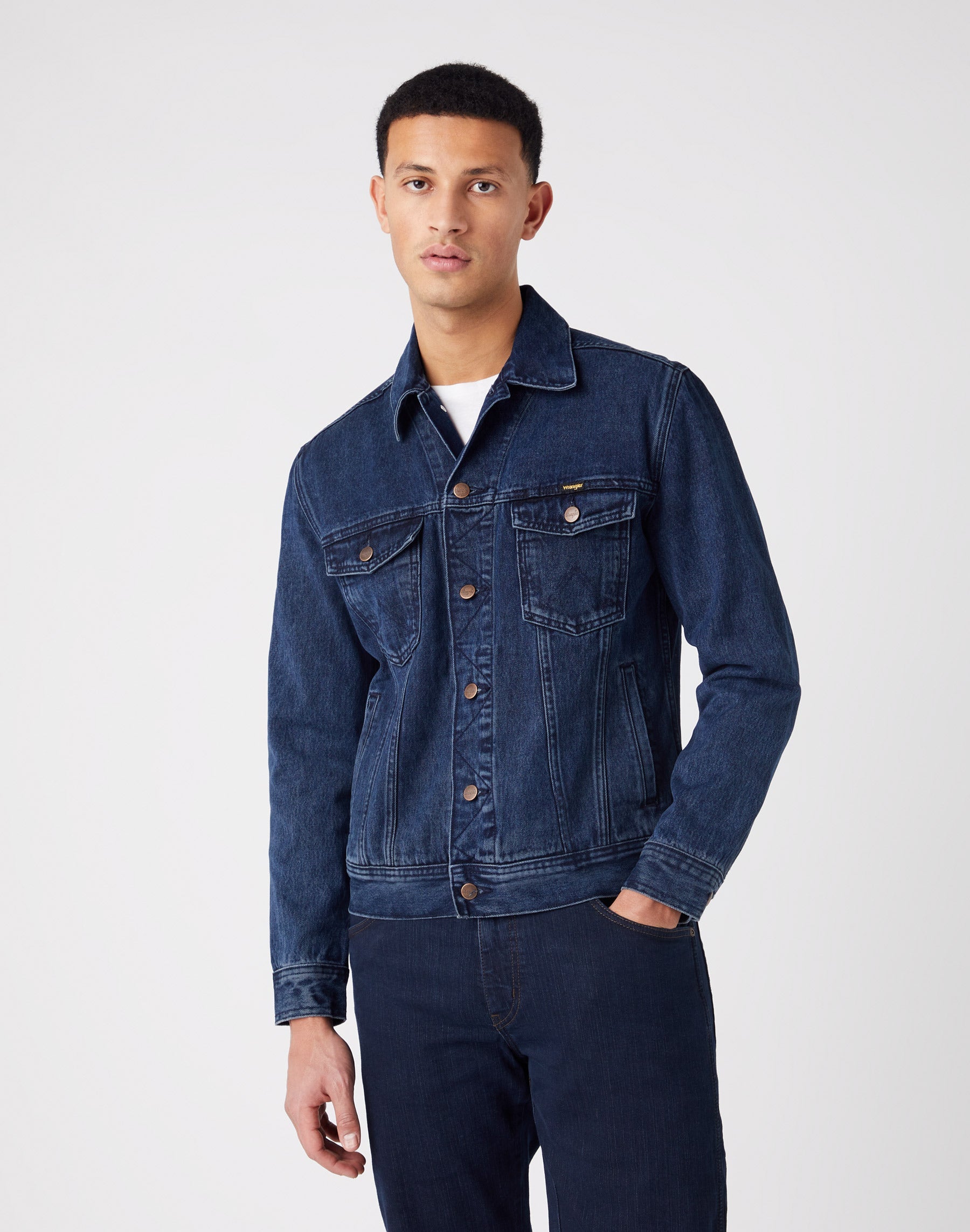 Authentic Jacket in Coalblue Stone Vestes Wrangler