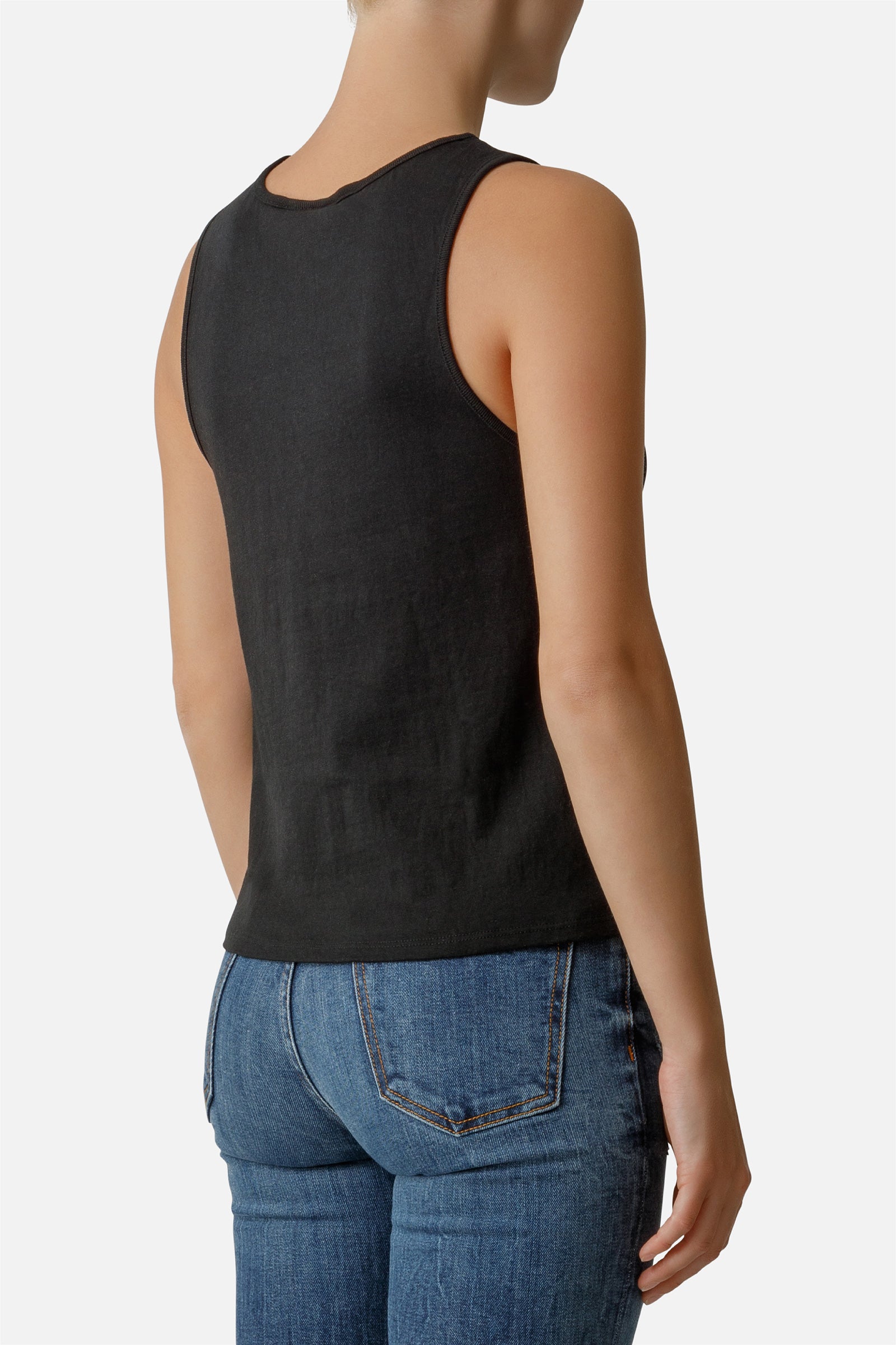 Basic Tank Top With Front Logo in Black Débardeurs Boxeur des Rues