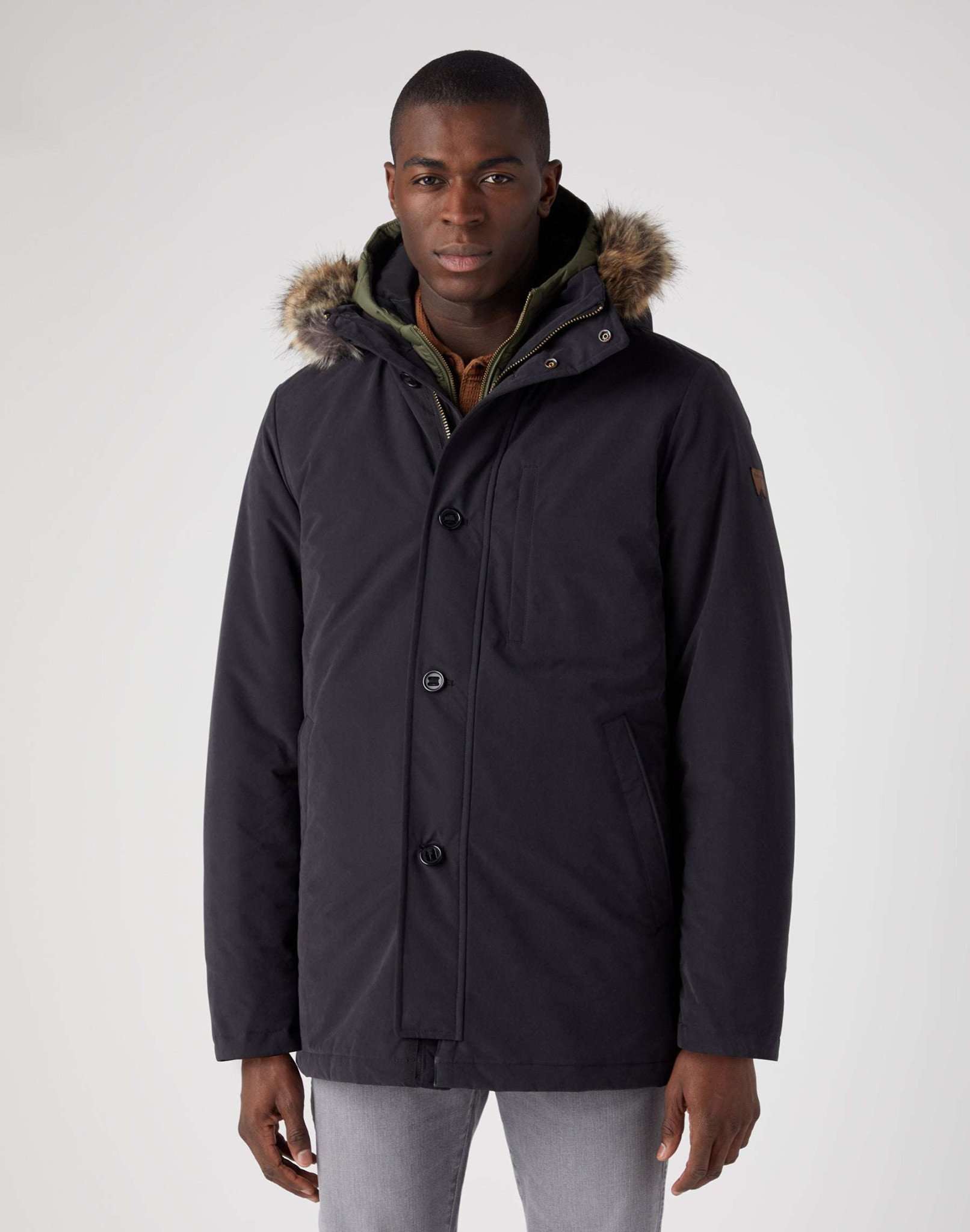 2 In 1 Parka Jacket in Black Vestes Wrangler   