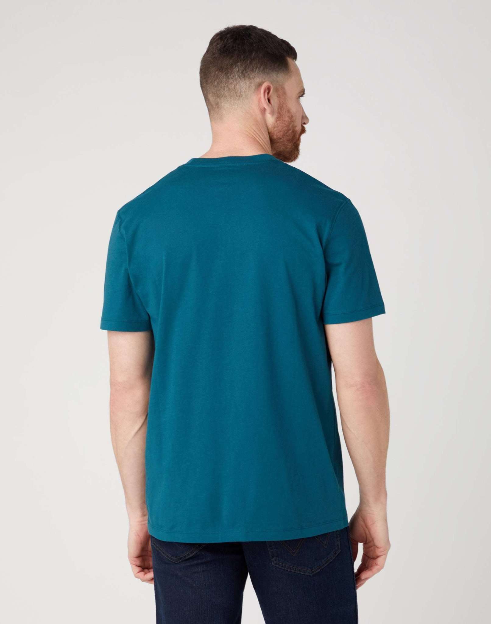 Sign Off Tee in Deep Teal Green T-shirts Wrangler   