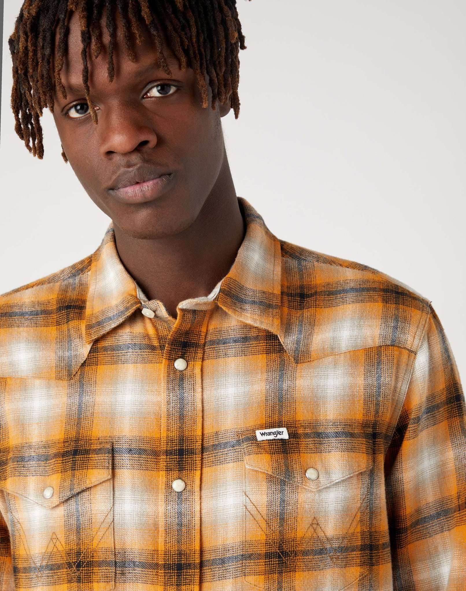 LS Western Shirt in Golden Oak Chemises Wrangler   