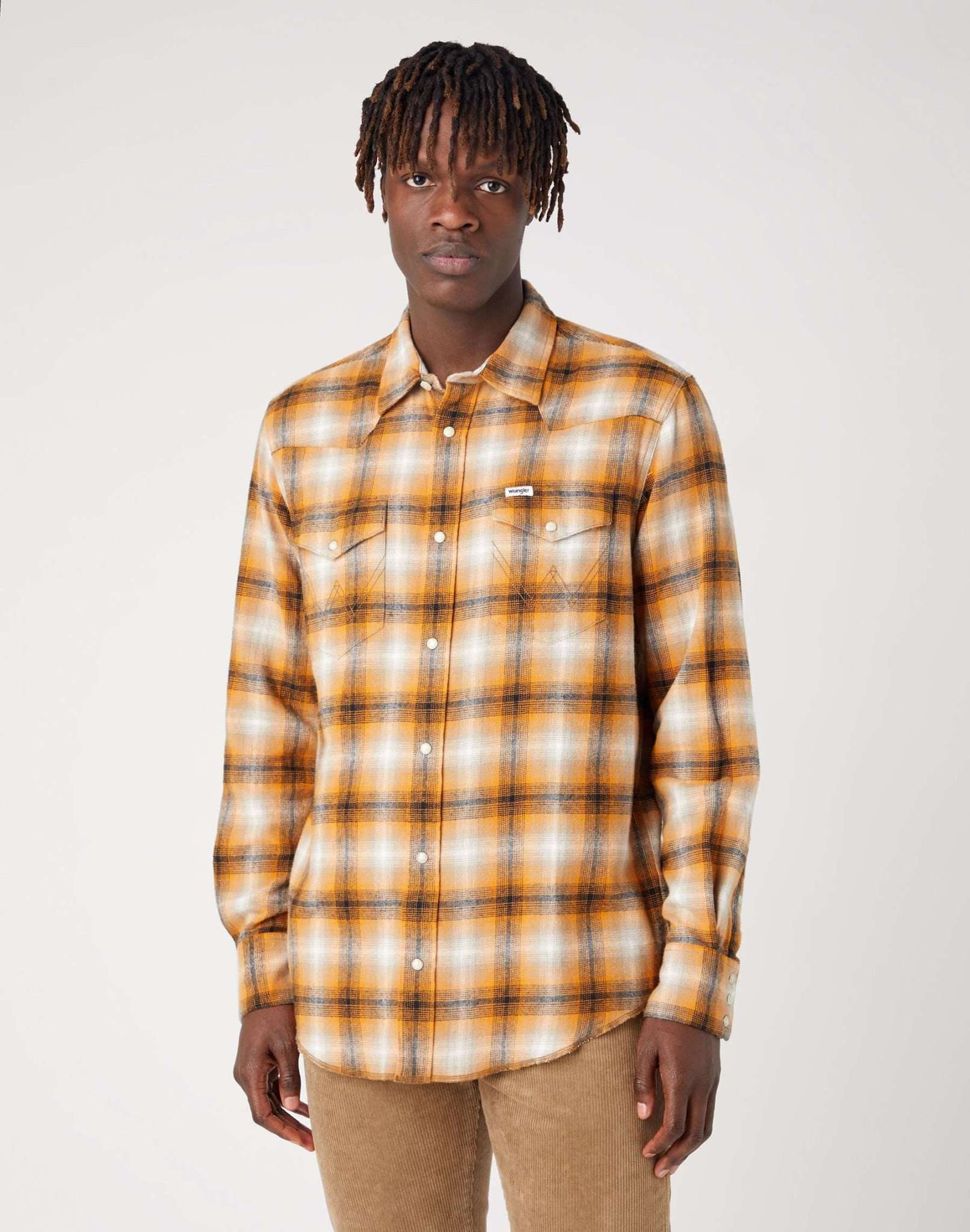 LS Western Shirt in Golden Oak Chemises Wrangler   