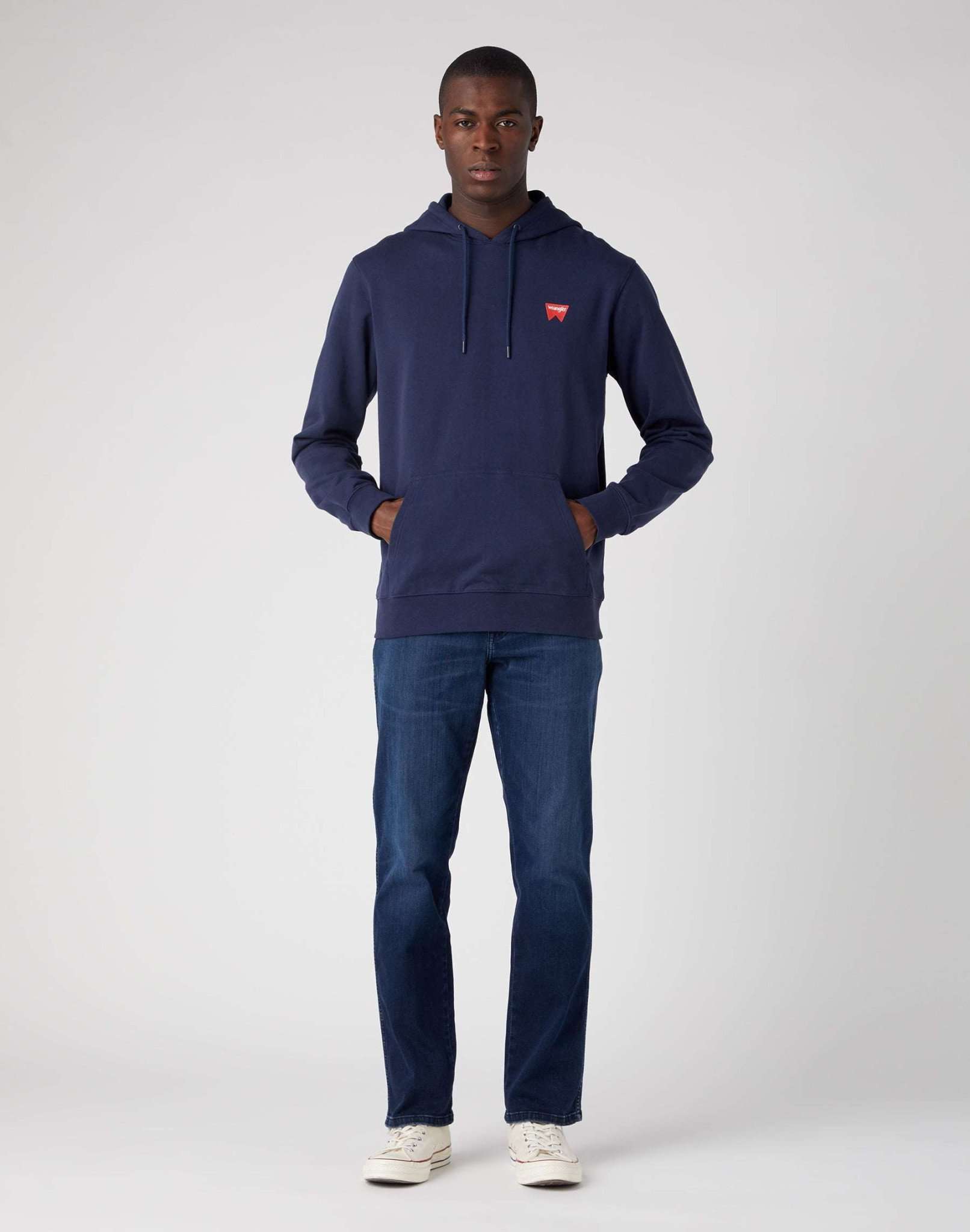 Sign Off Hoodie in Real Navy Sweat à capuche Wrangler   