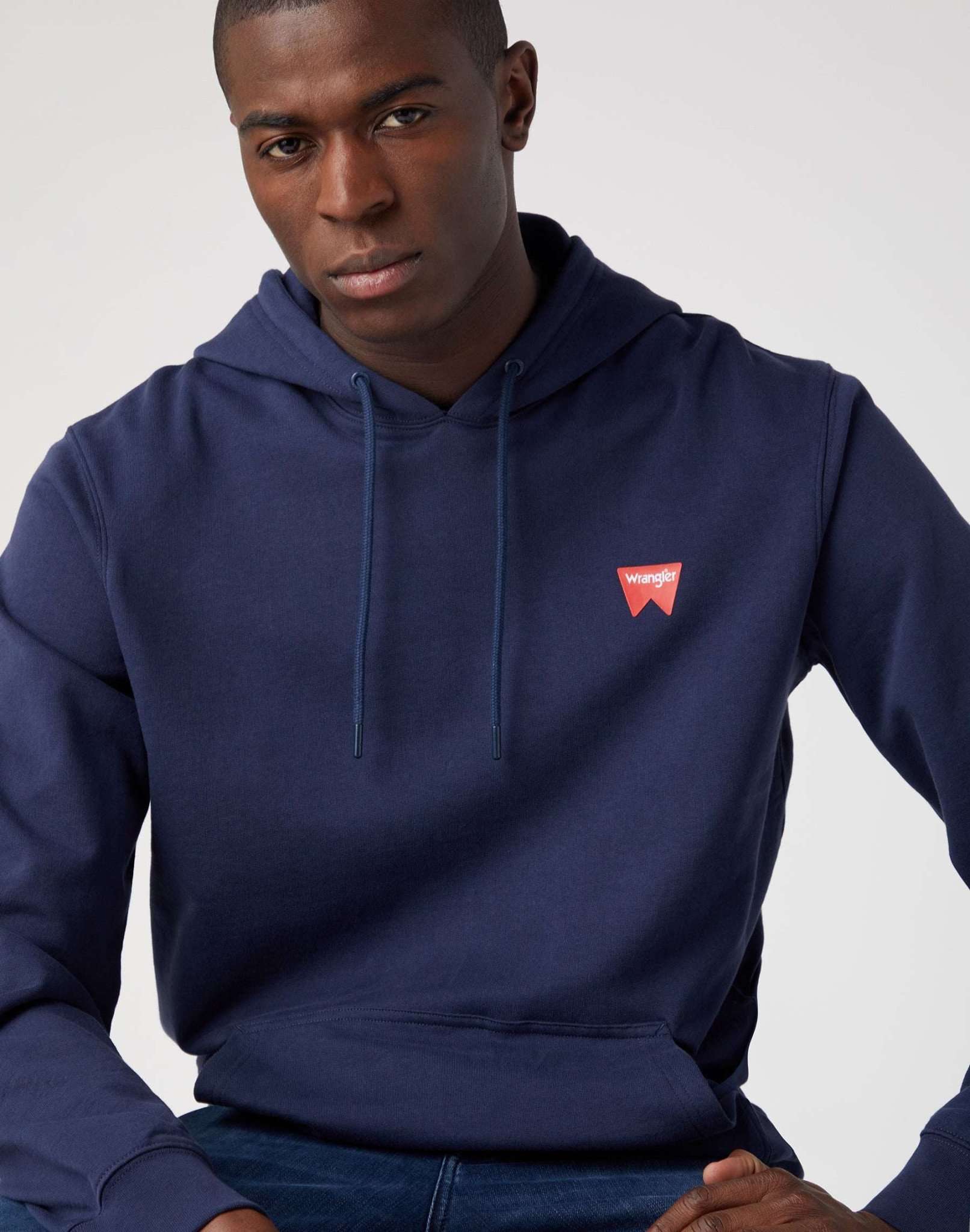 Sign Off Hoodie in Real Navy Sweat à capuche Wrangler   