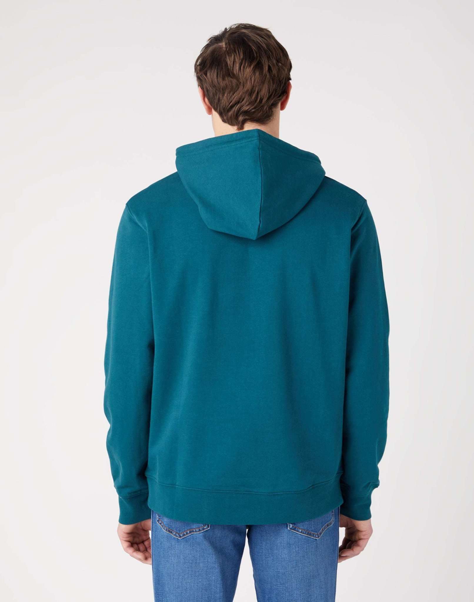 Sign Off Hoodie in Deep Teal Green Sweat à capuche Wrangler   