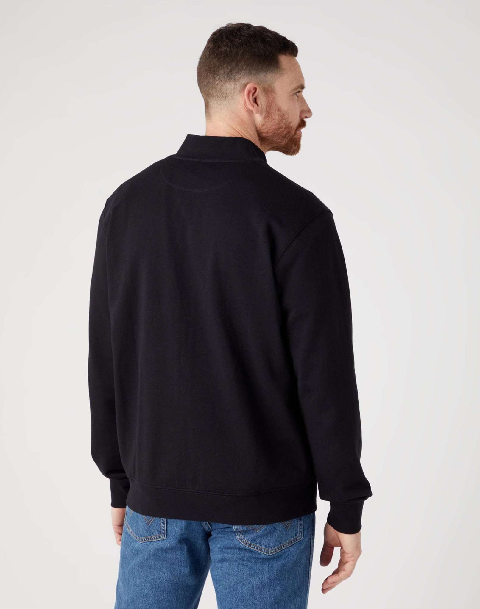 Funnel Neck Zip in Real Black Sweat Vestes Wrangler   