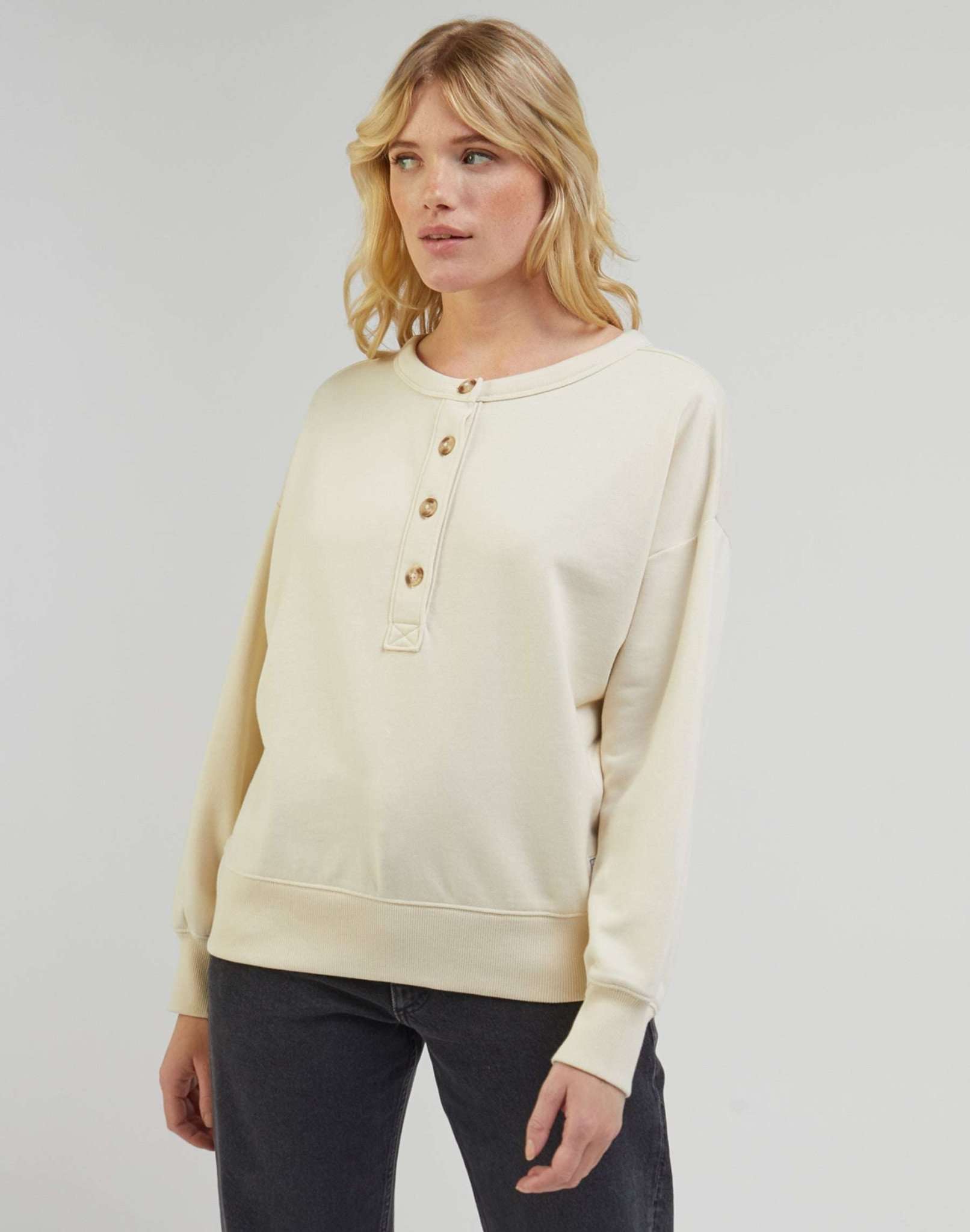 Sweat-shirt Henley en écru Sweatshirts Lee   