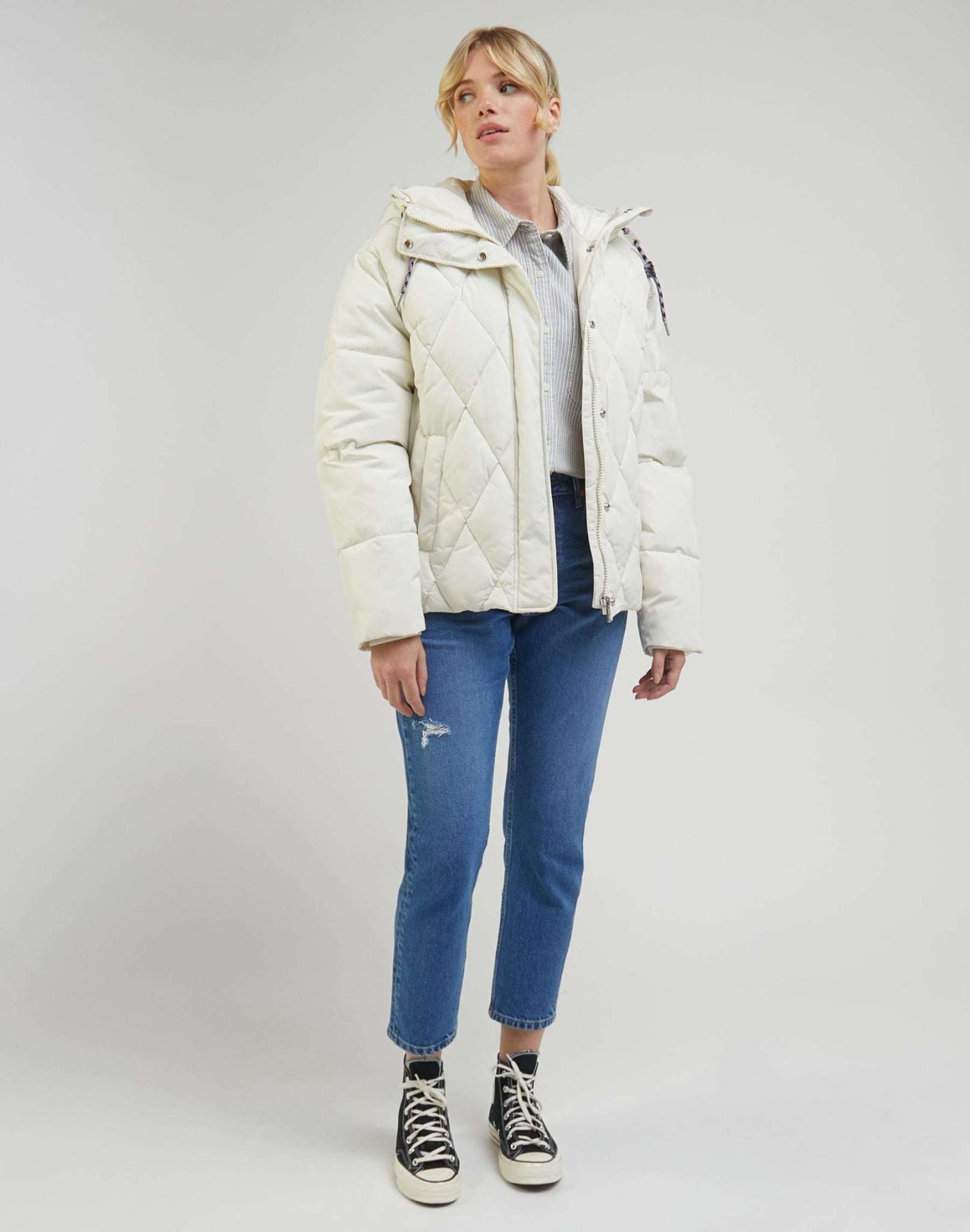 Short Puffer en écru Vestes Lee   