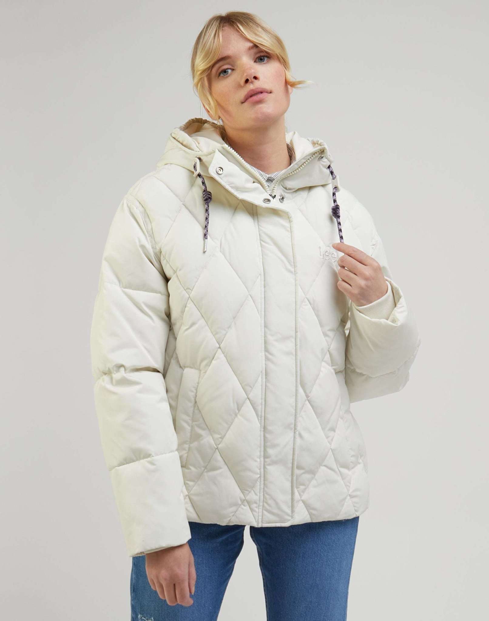 Short Puffer en écru Vestes Lee   