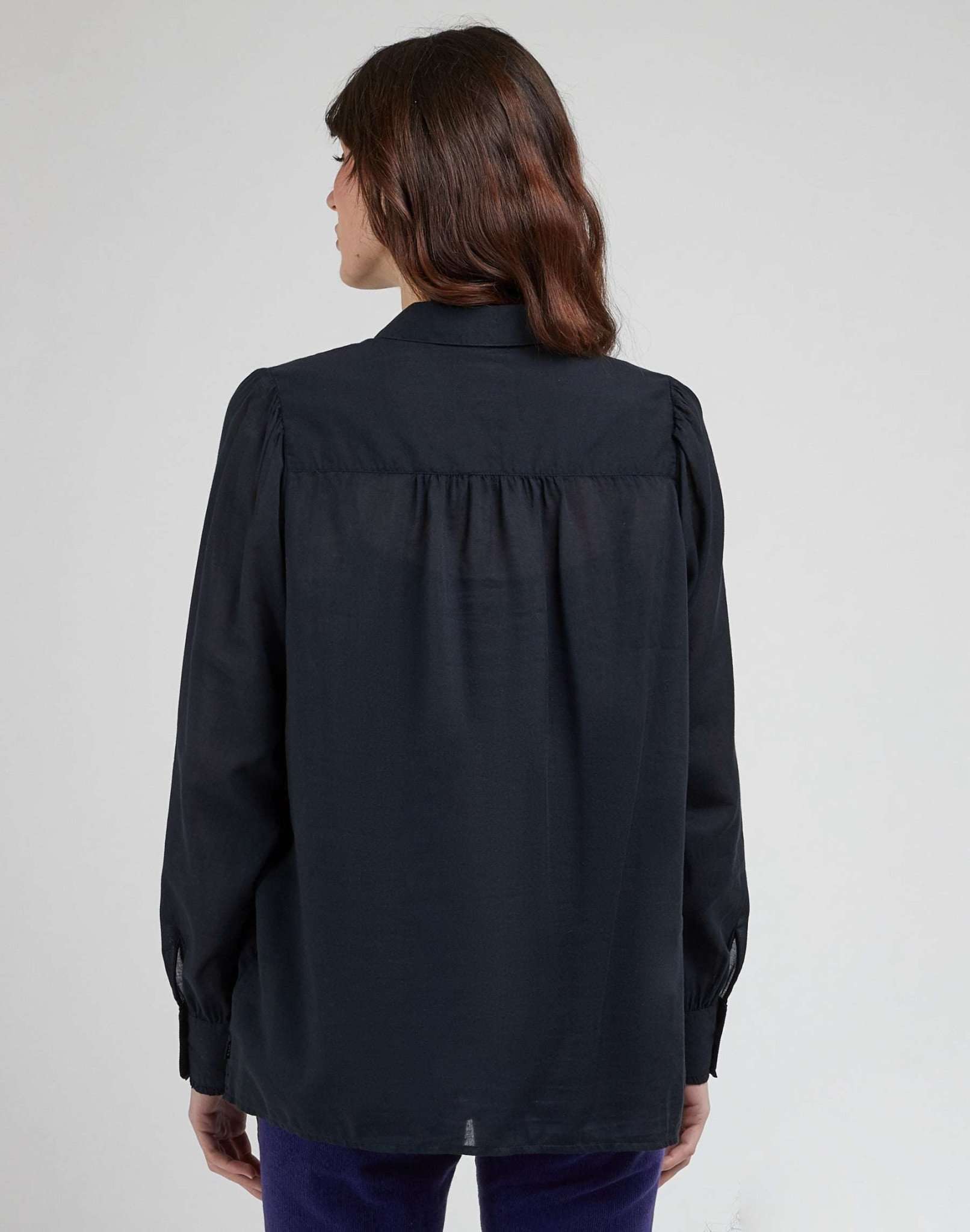 Shirred Blouse in Unionall Blk Chemises Lee   