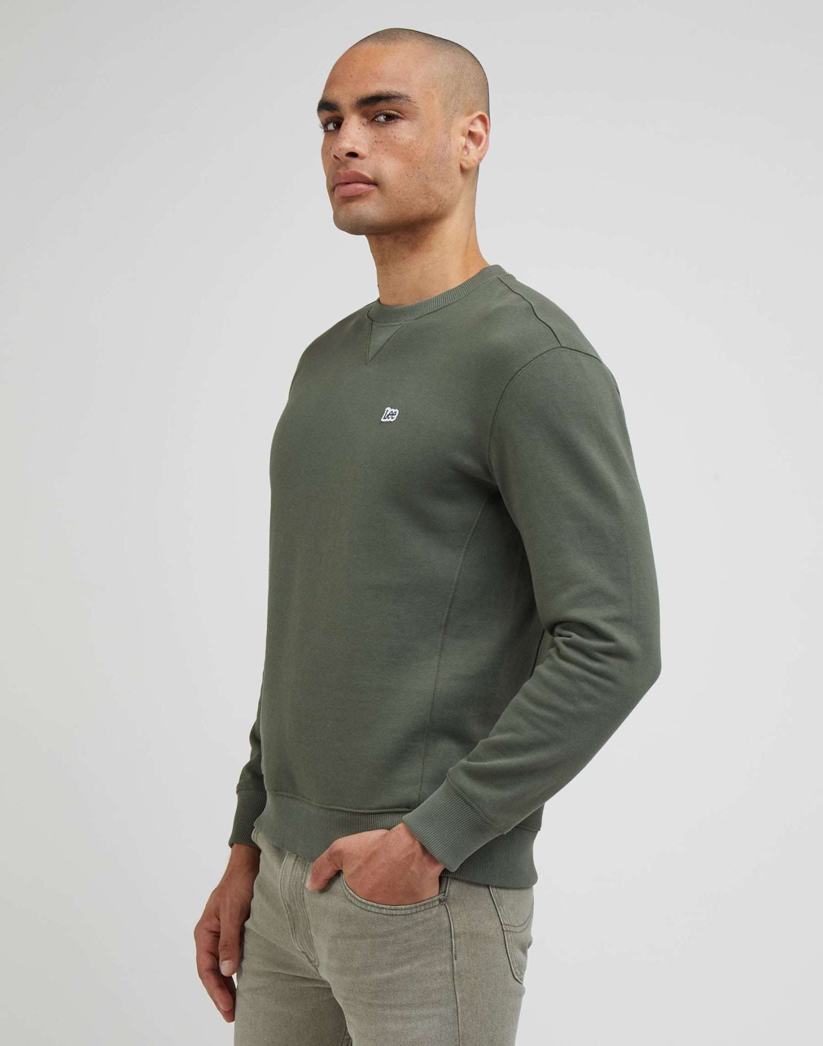 Sweat-shirt ras du cou Plain in Olive Grove Sweatshirts Lee   