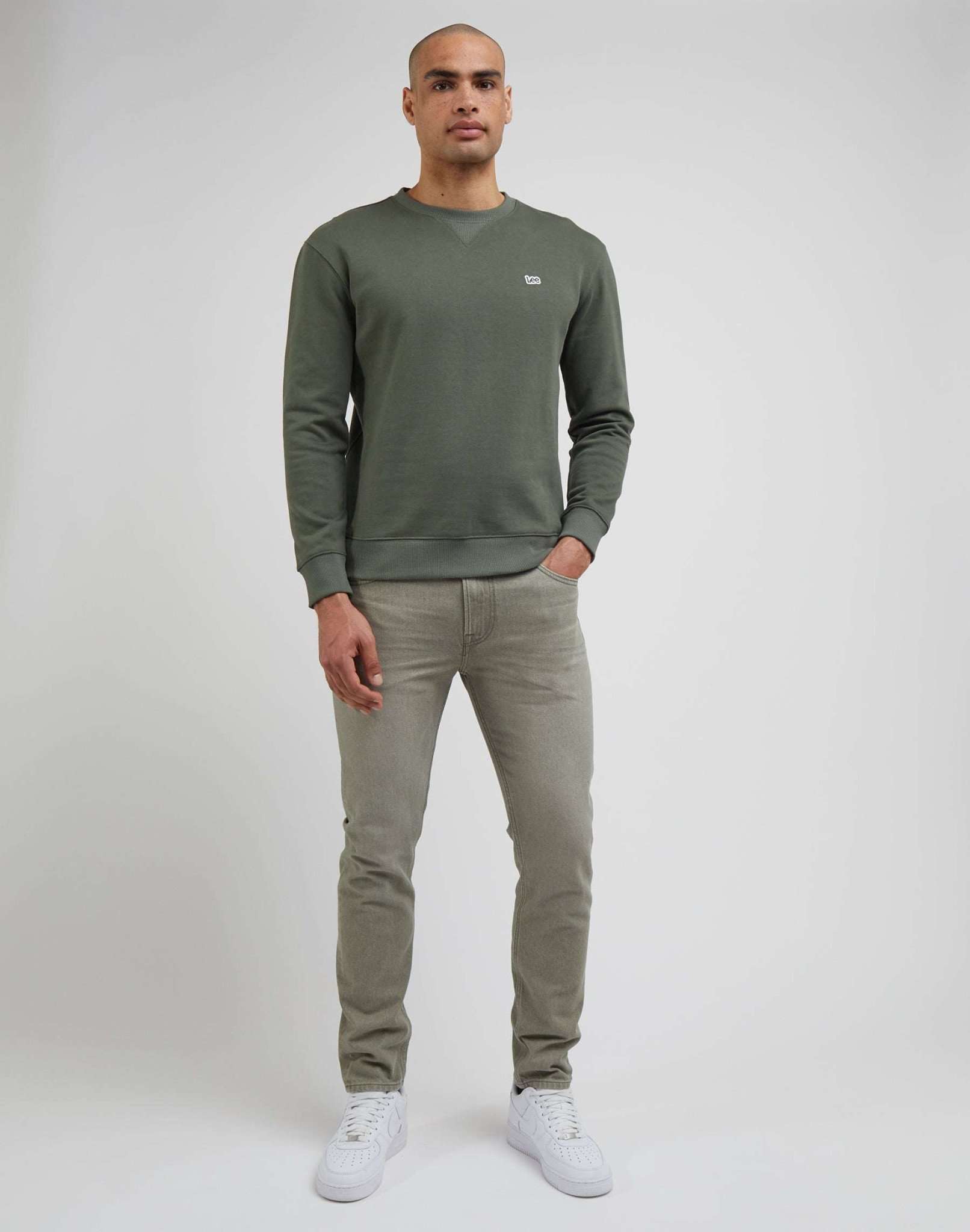 Sweat-shirt ras du cou Plain in Olive Grove Sweatshirts Lee   