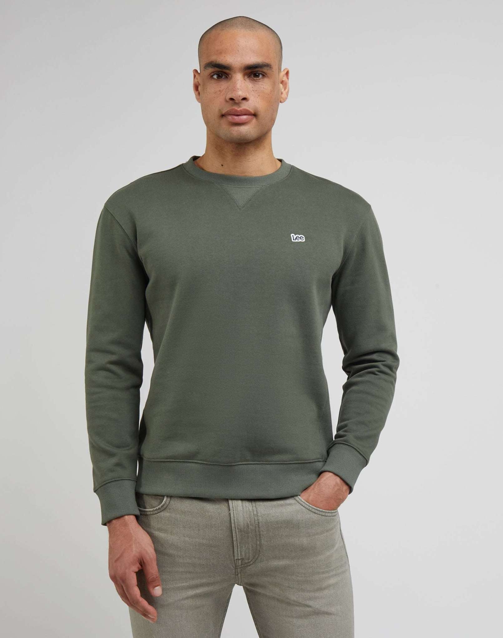 Sweat-shirt ras du cou Plain in Olive Grove Sweatshirts Lee   