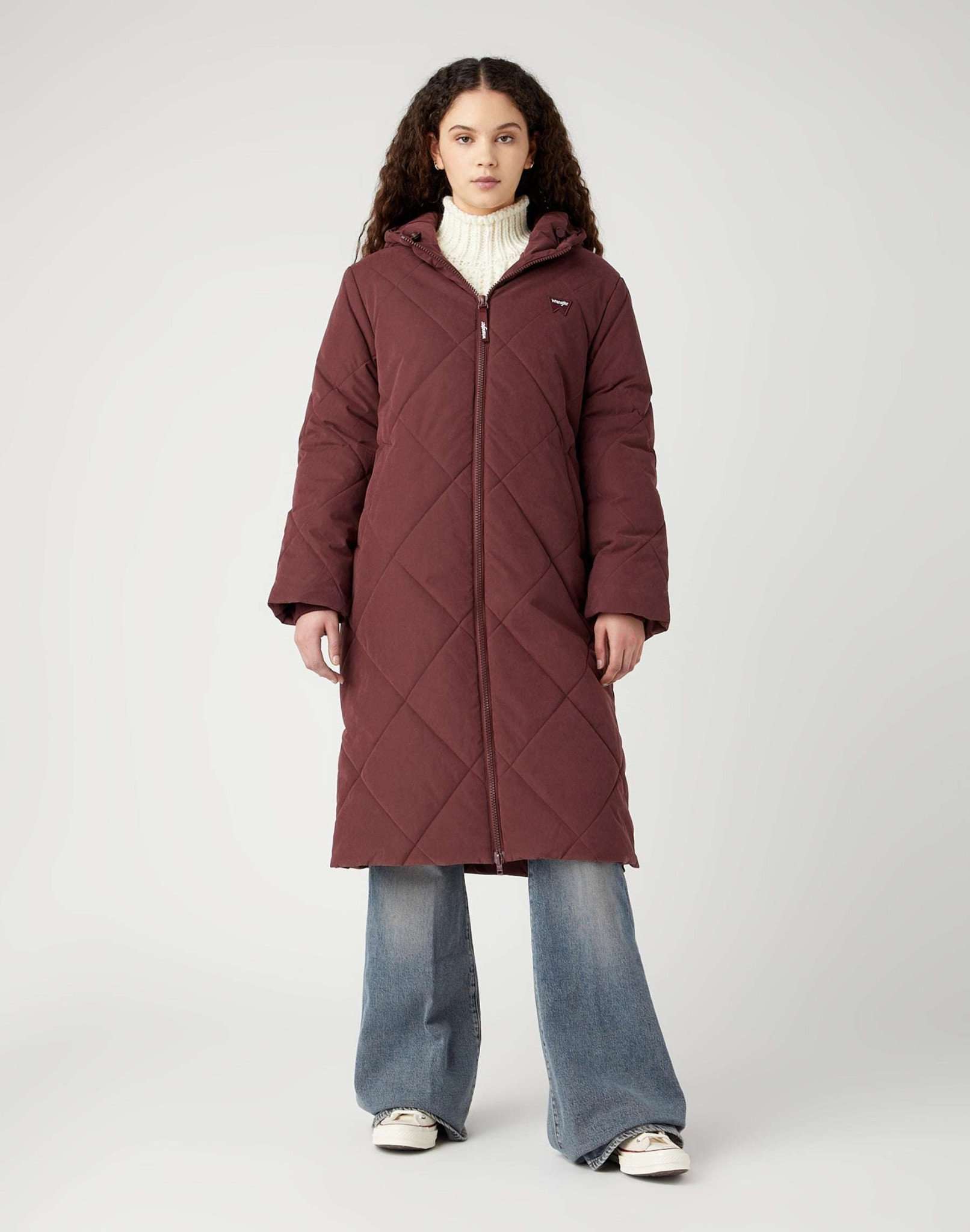 Long Quilted Jacket in Dahlia Vestes Wrangler   