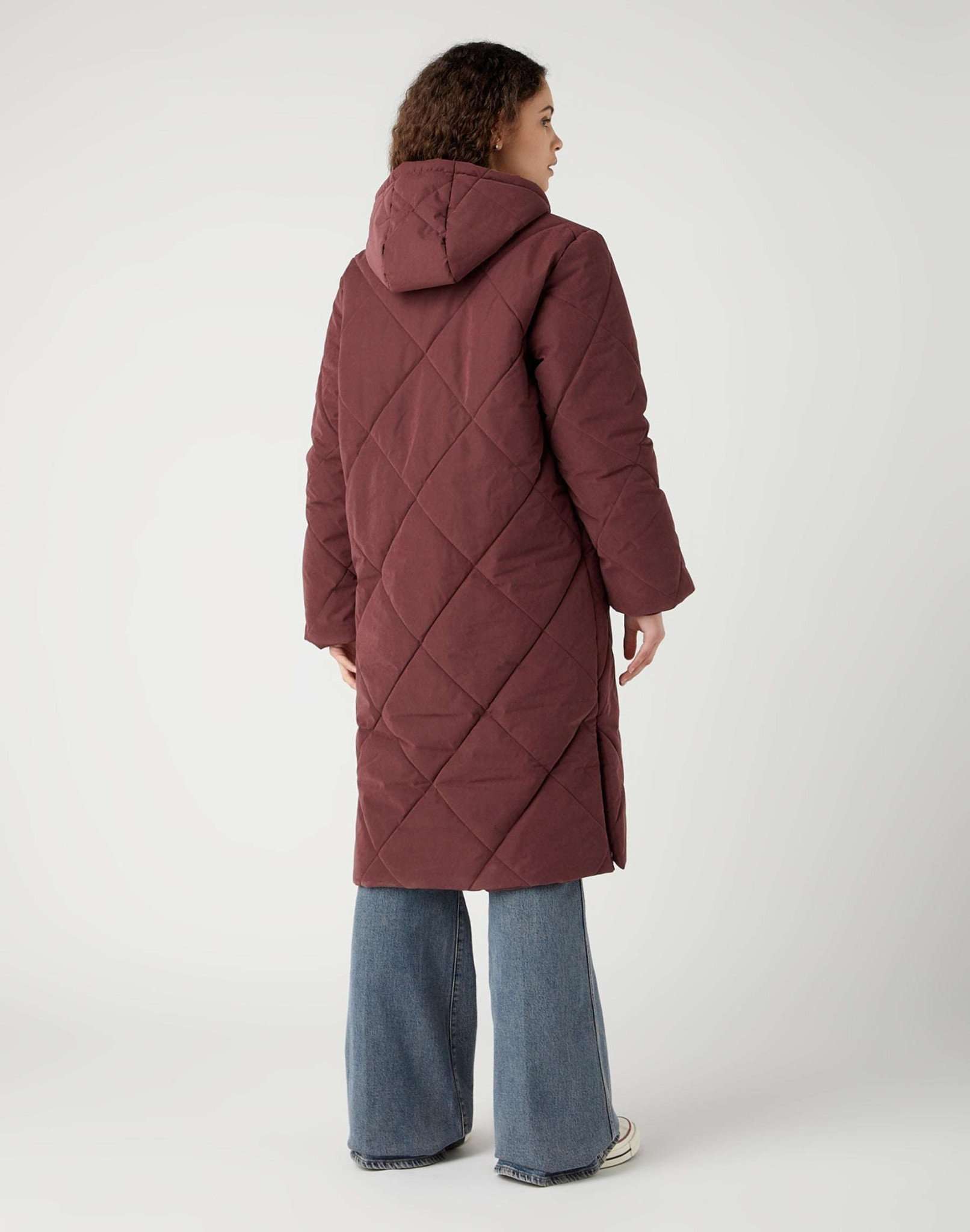 Long Quilted Jacket in Dahlia Vestes Wrangler   