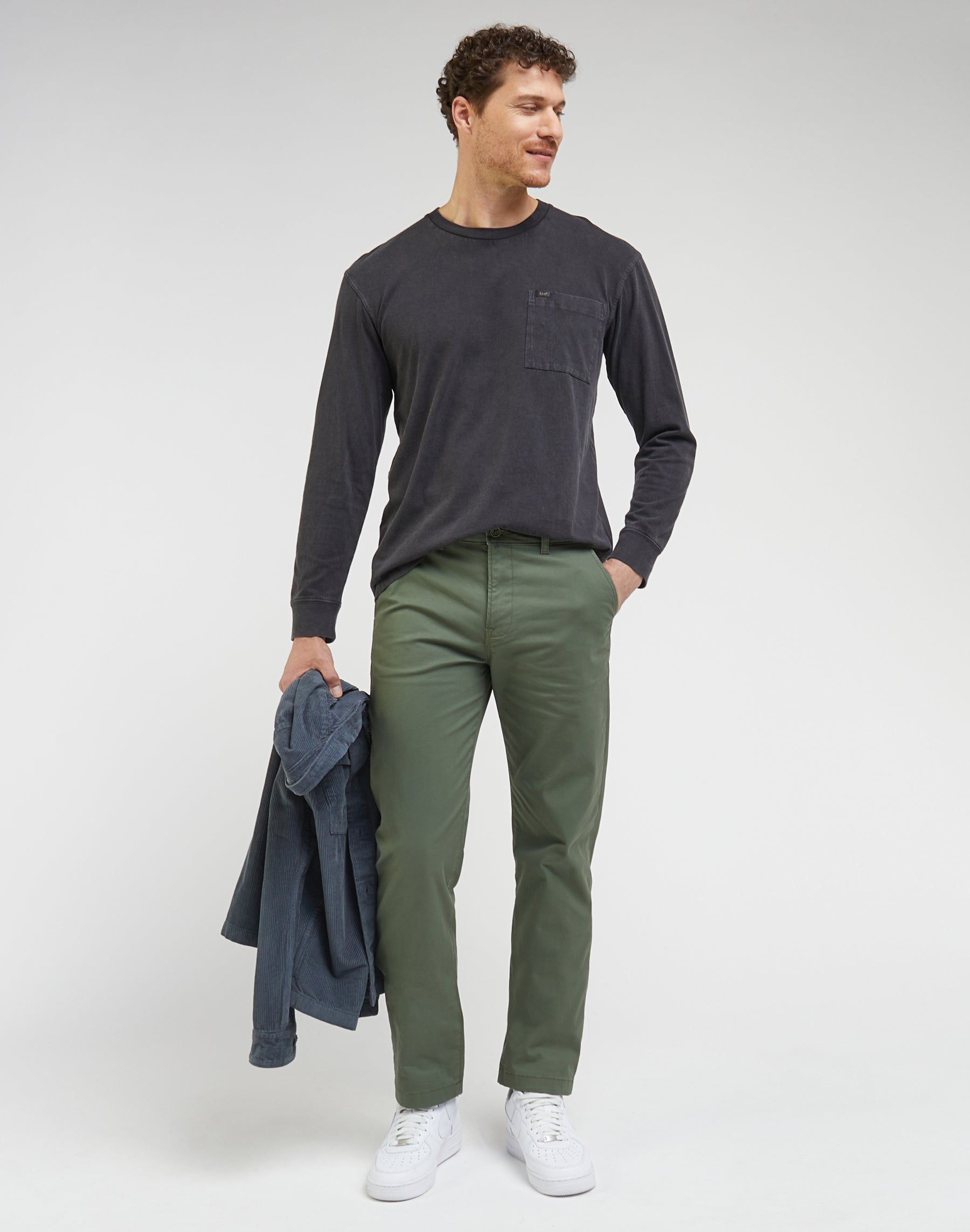 Regular Chino Leesure in Olive Grove Pantalon Lee   