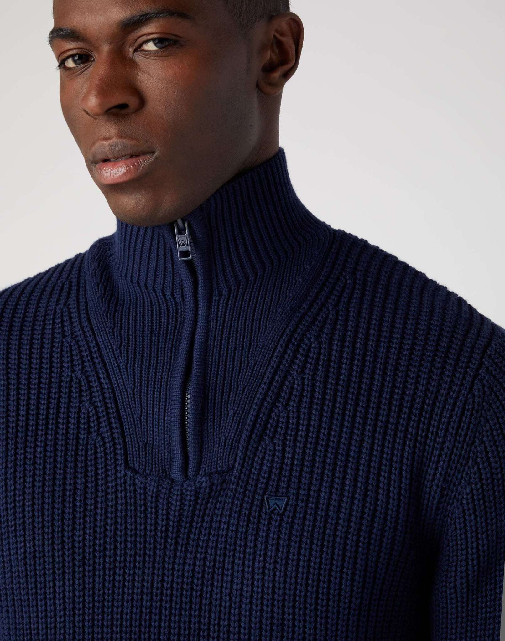 Half Zip Knit in Navy Pullover Wrangler   