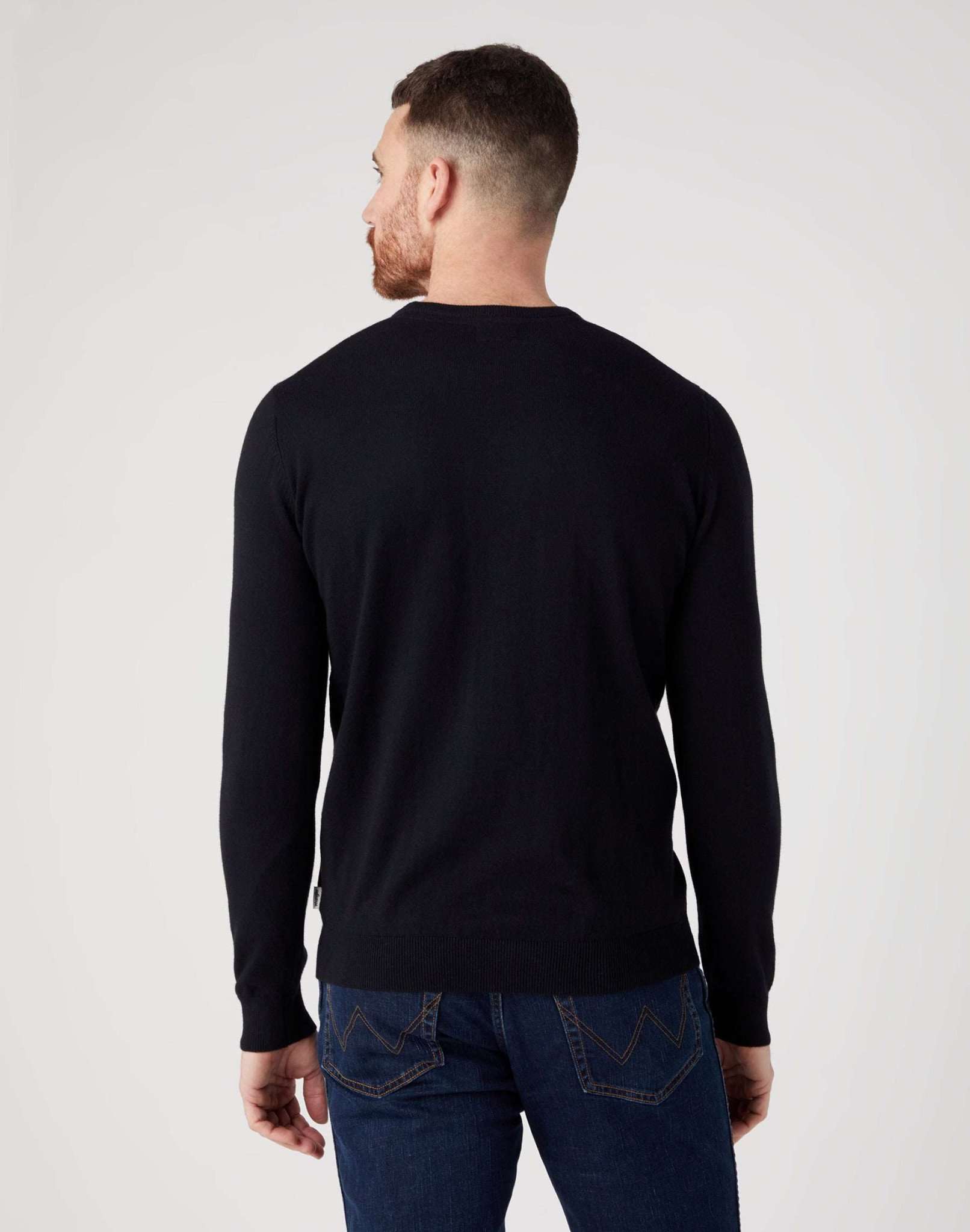 Crewneck Knit in Real Black Pullover Wrangler   