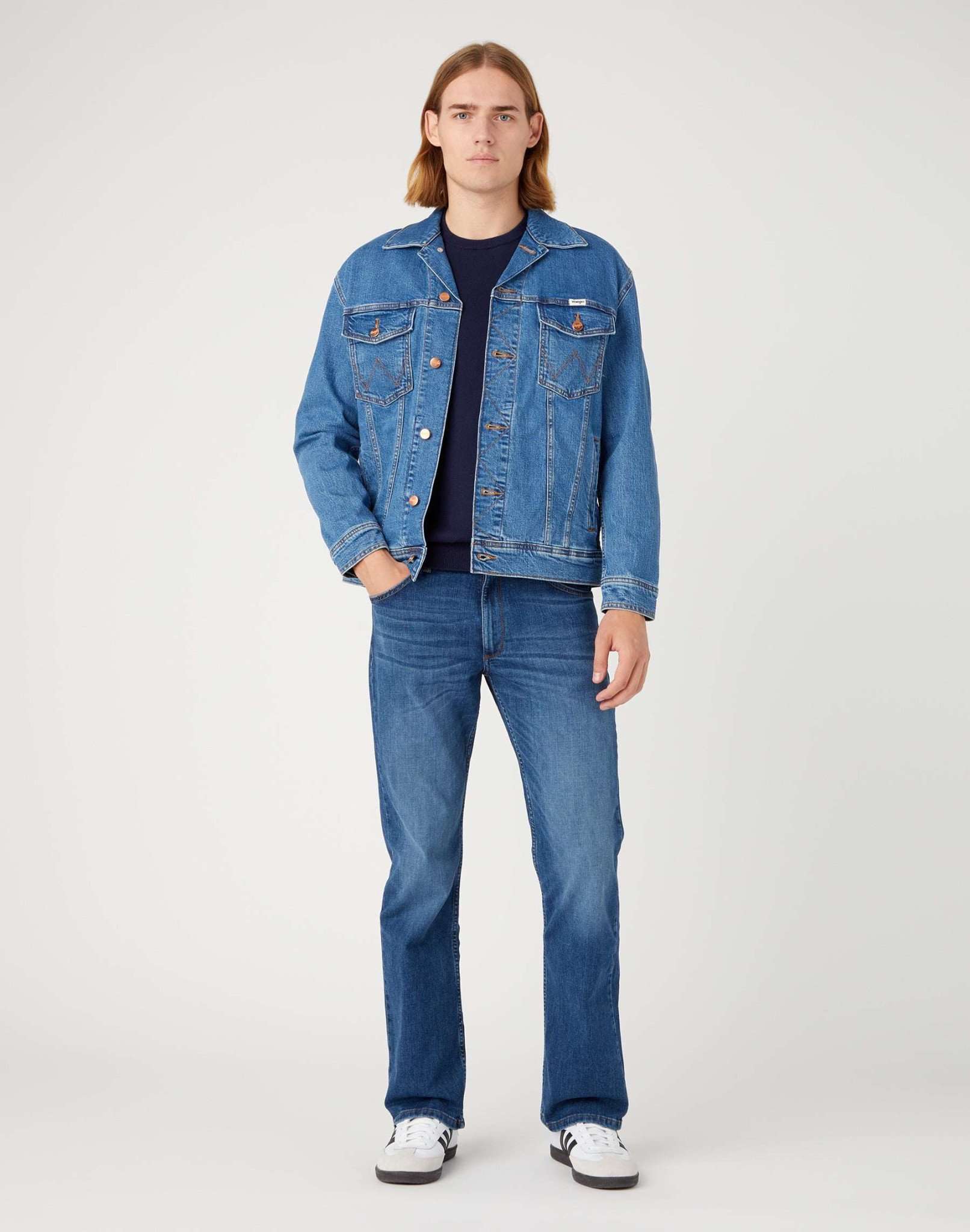 Crew Knit en bleu marine Pull Wrangler   