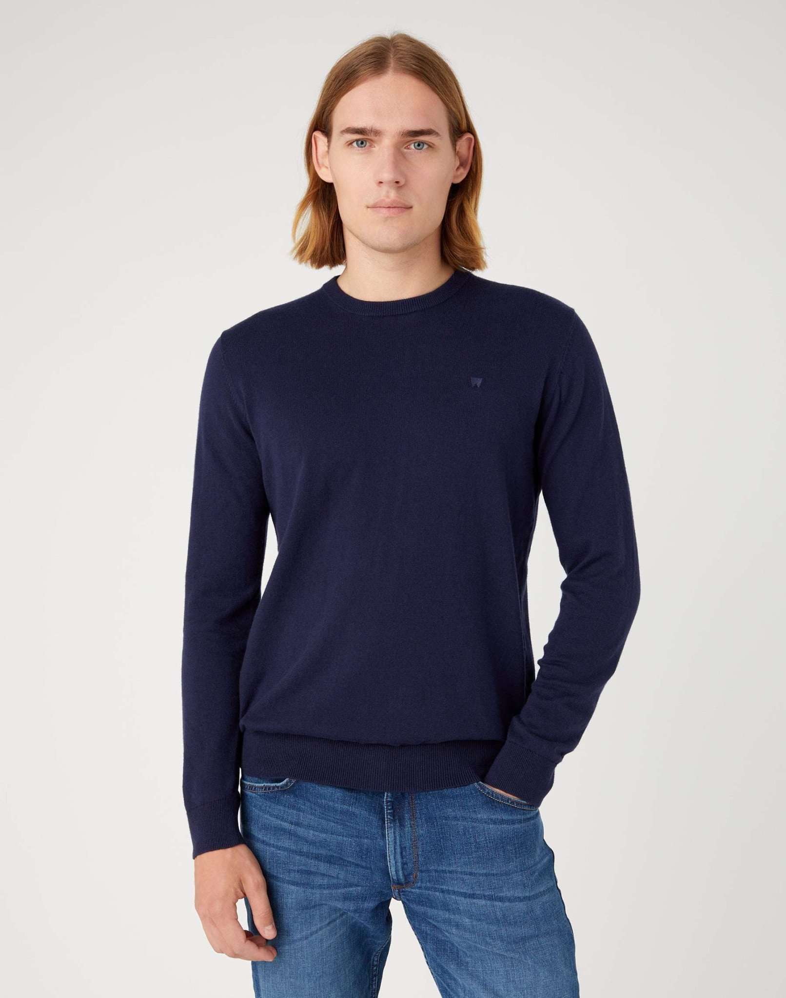 Crew Knit en bleu marine Pull Wrangler   