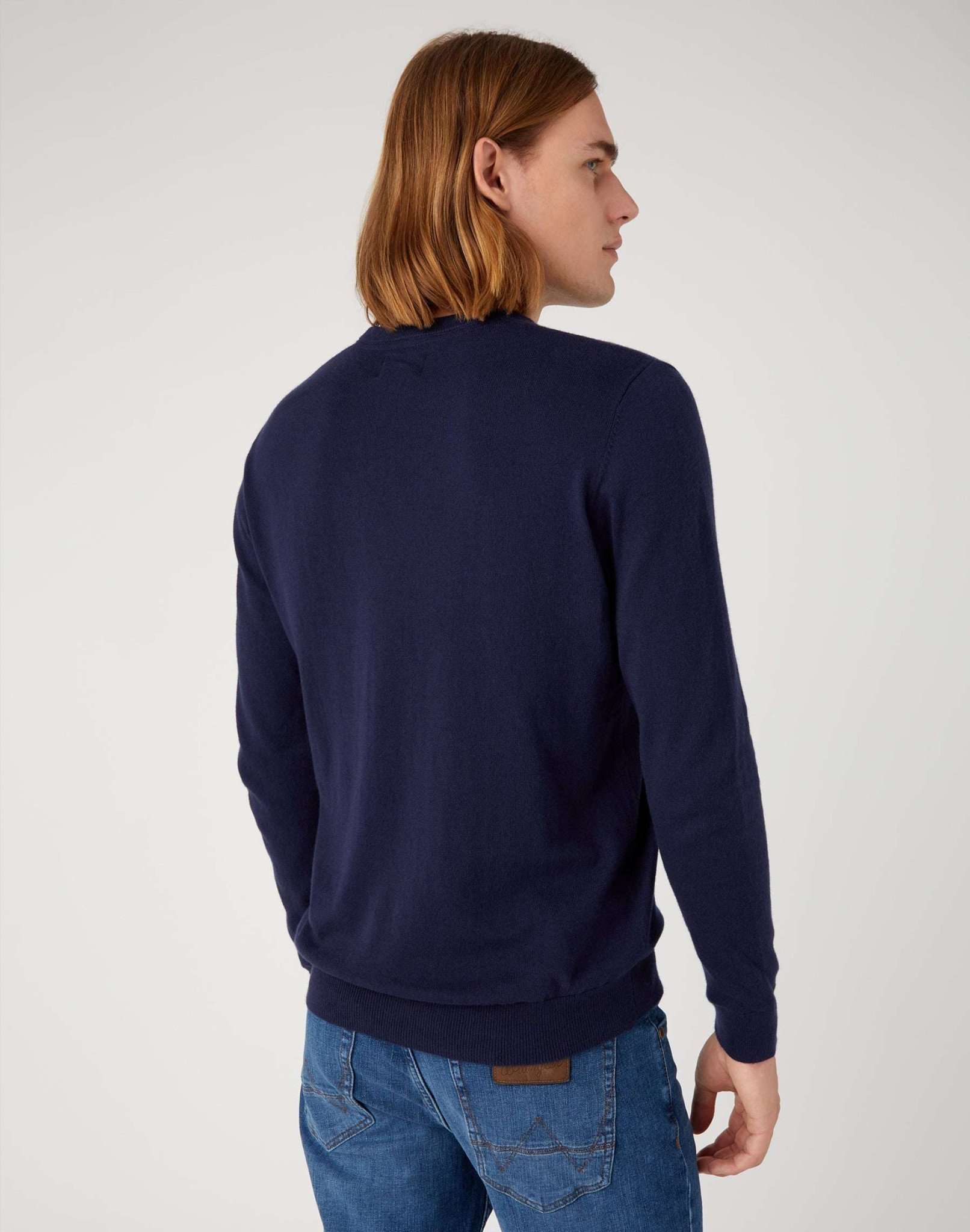 Crew Knit en bleu marine Pull Wrangler   