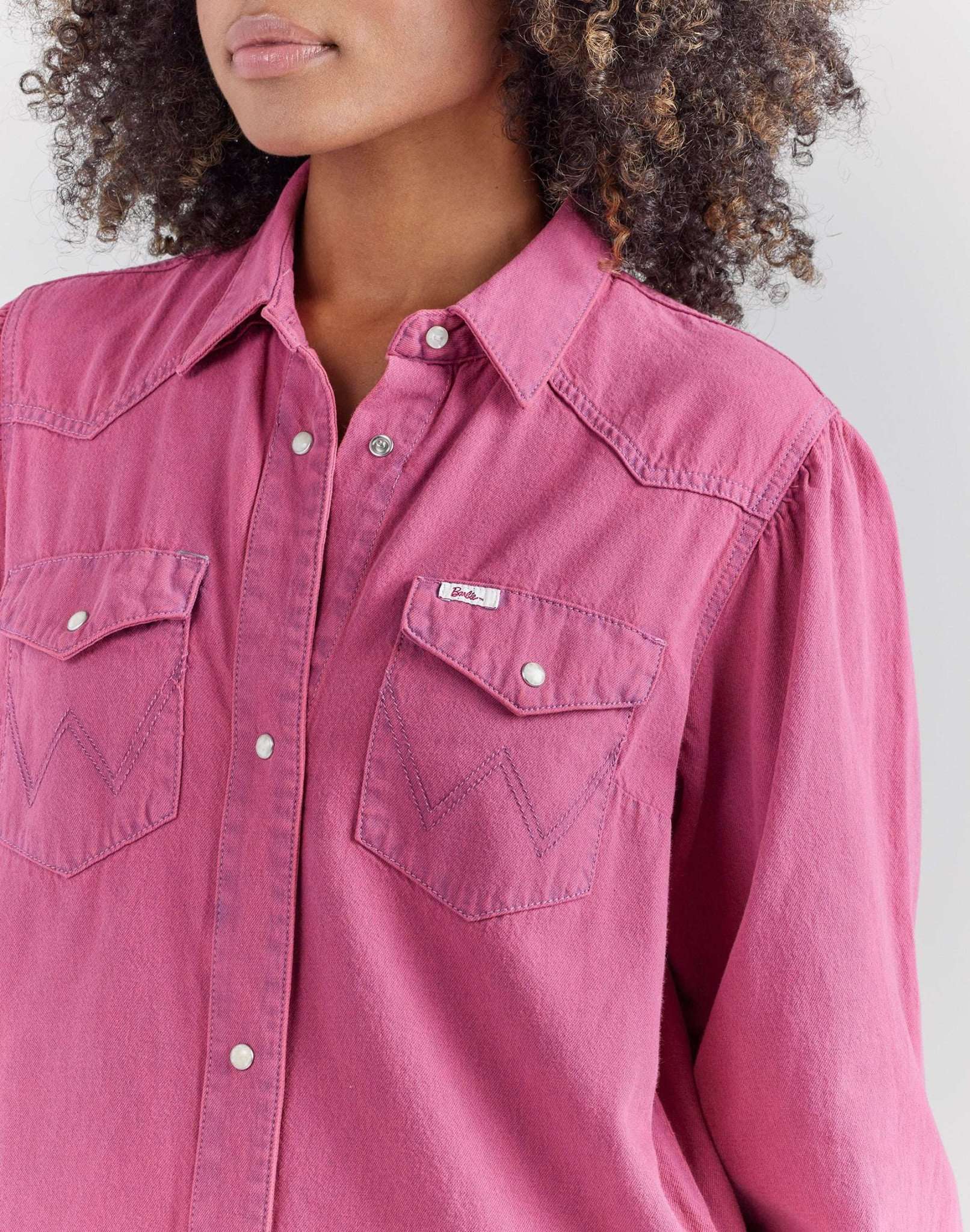 Wrangler X Barbie™ - Shirt Dress in Dreamy Pink Robes Wrangler   