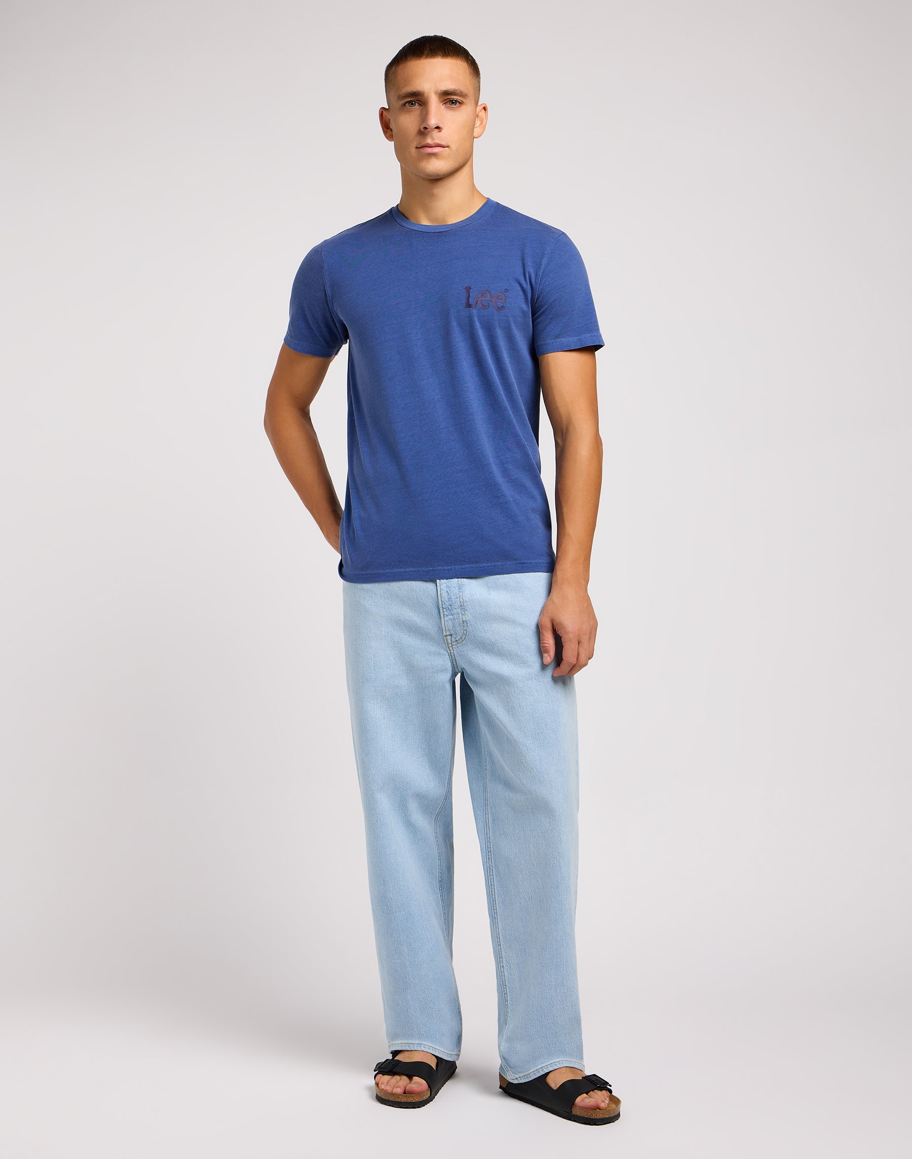 Medium Wobbly Lee Tee in Surf Blue T-shirts Lee   